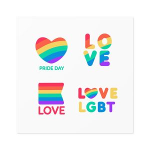 Pride Day Label Collection Theme Laminate Stickers Square