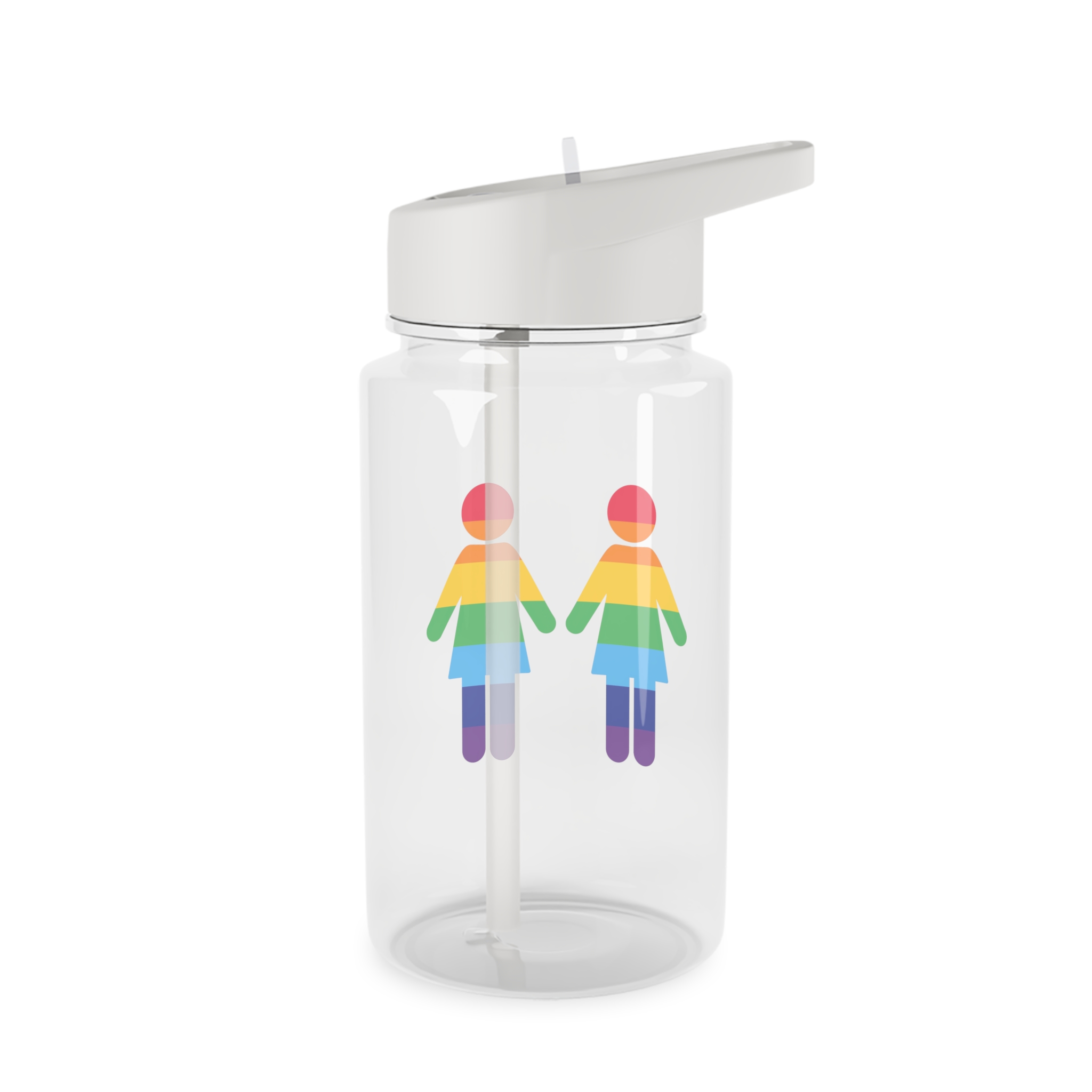 Lgbt Pride Two Lesbians Vector Icon Rainbow Colors Vector Illustration Tritan Water Bottle - Image 2