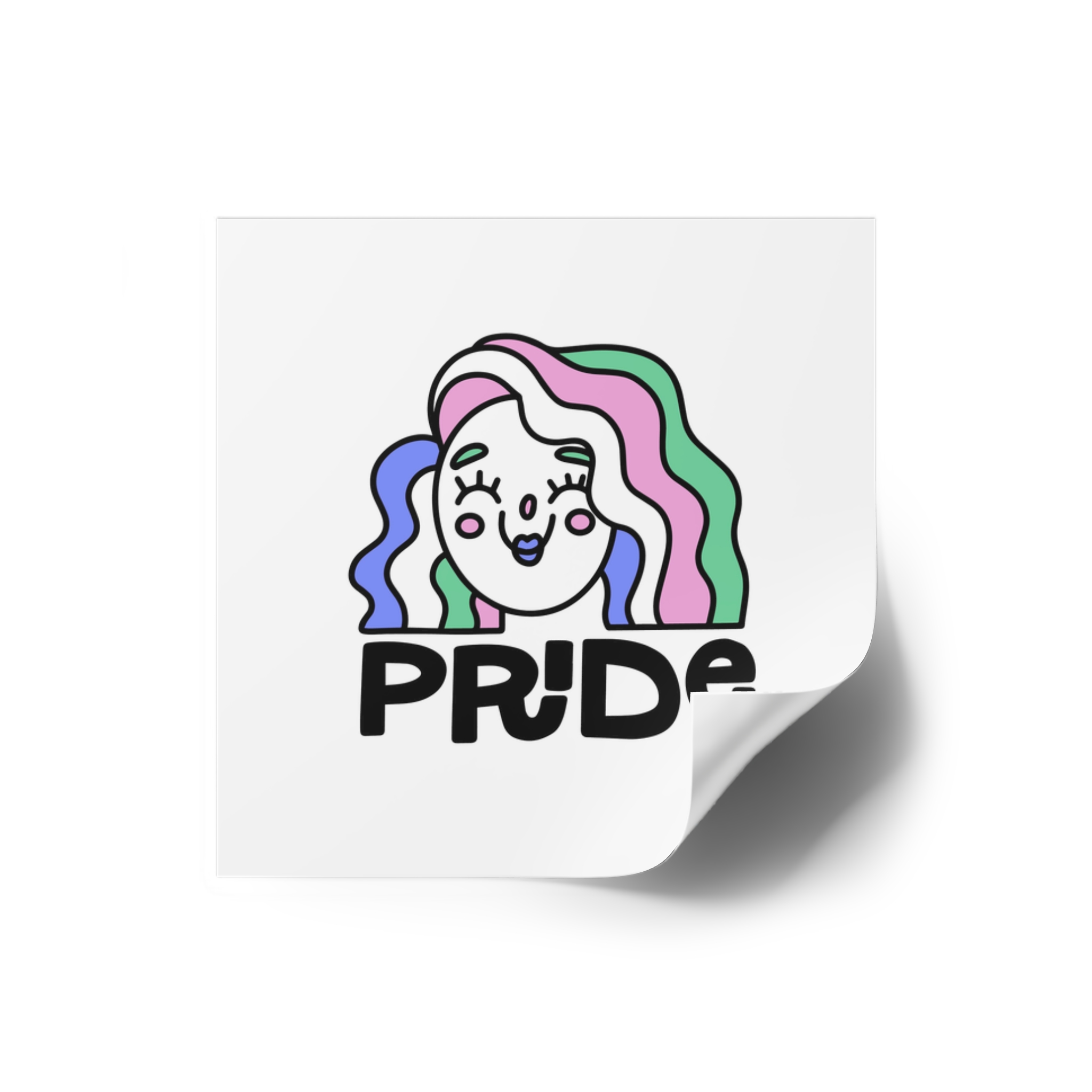 Pride Day Lettering Quote Concept Laminate Stickers Square - Image 6