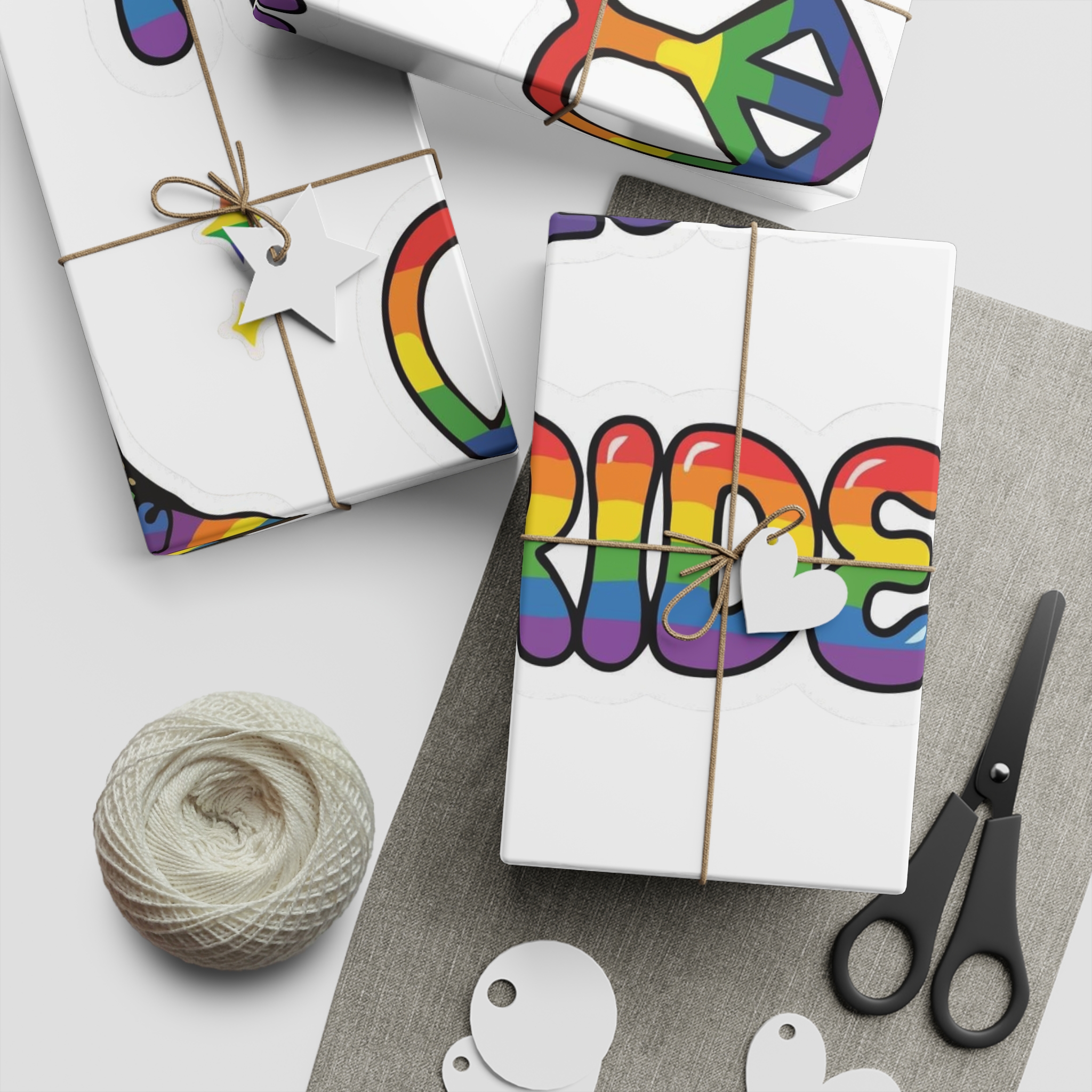 Pride Stickers Doodle Set Colorful Lgbtq Hand Drawn Icons Pack Gift Wrapping Paper Sheets 1pc - Image 5