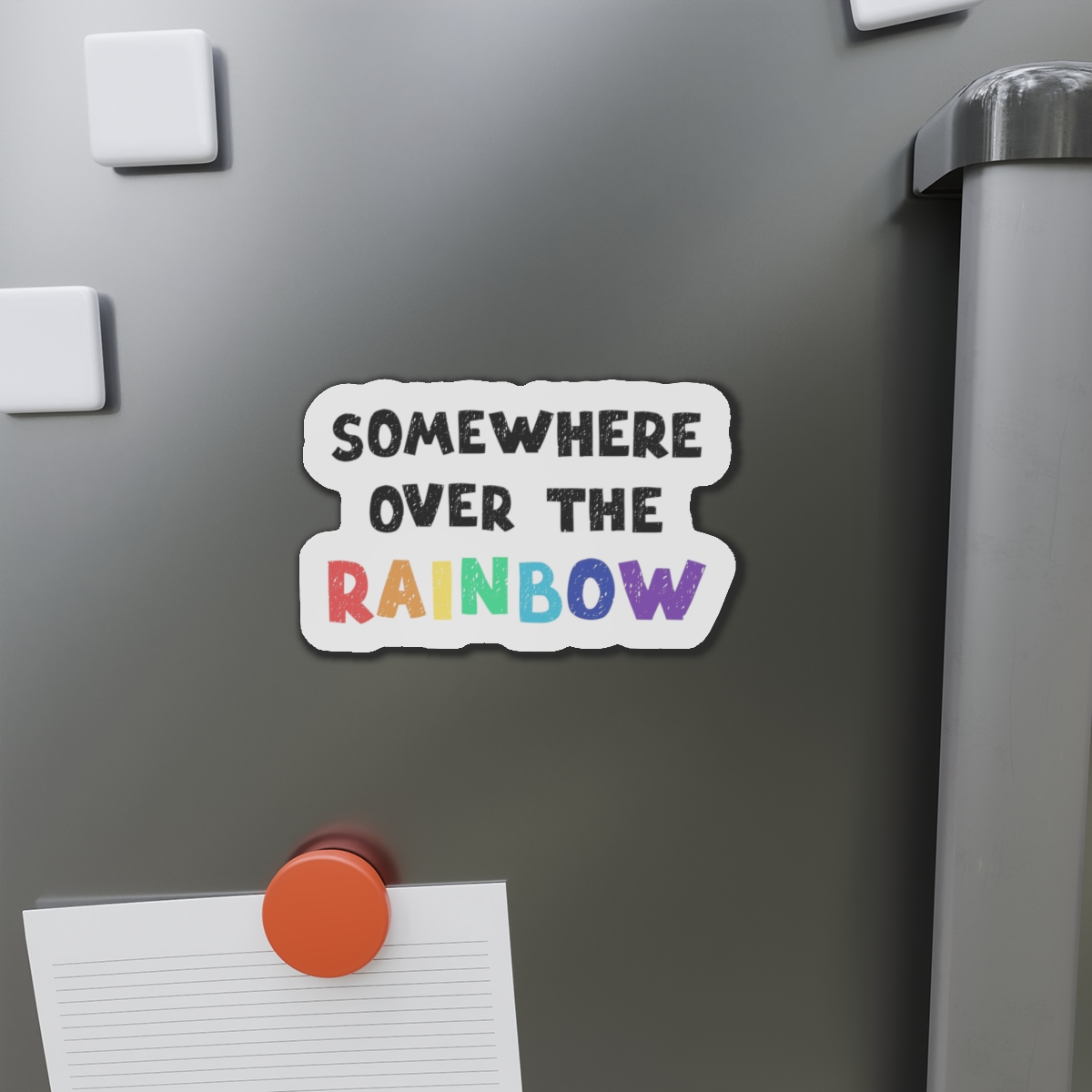 Vector Illustration With Hand Drawn Lettering Rainbow Die Cut Magnets - Image 14