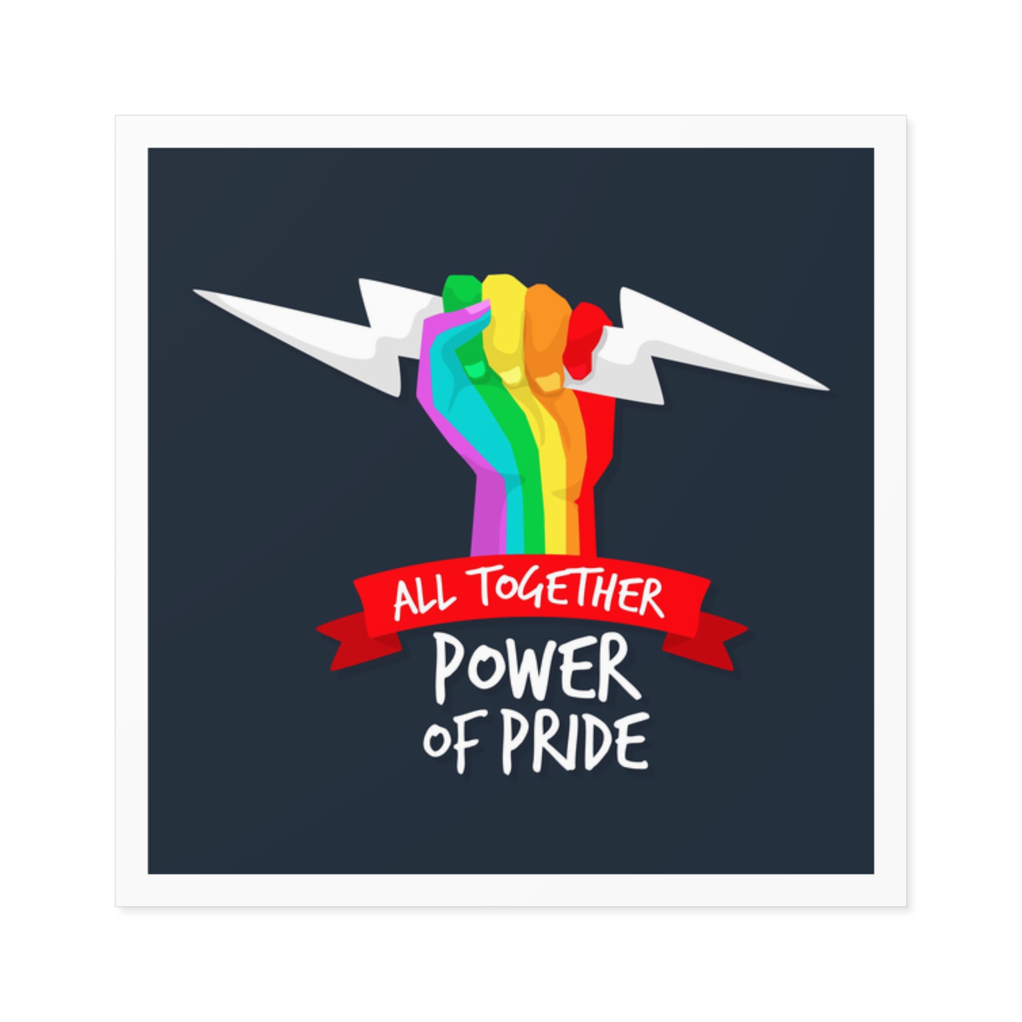 Pride Day Event Theme Laminate Stickers Square