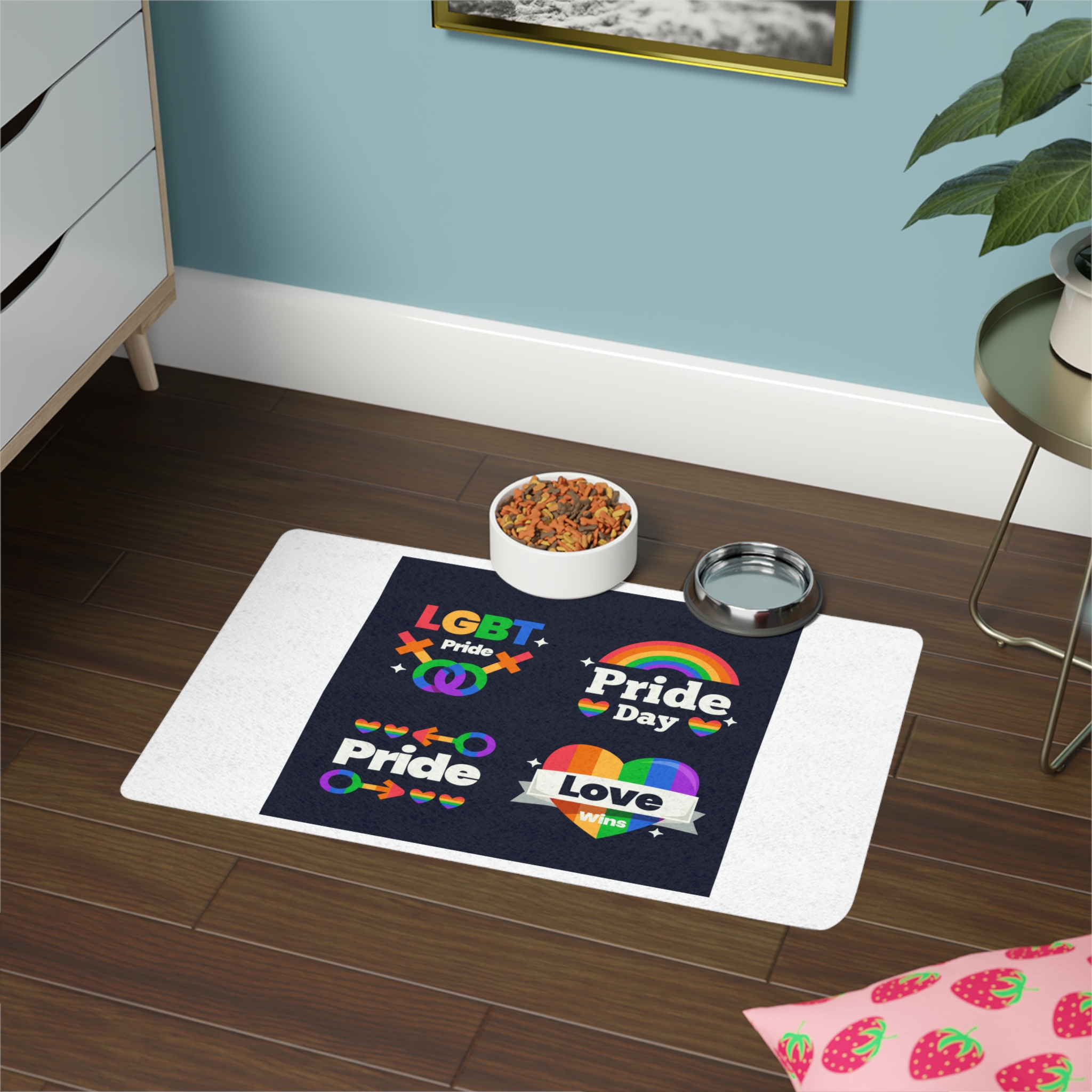 Flat Pride Day Badge Collection 3 Pet Food Mat 12x18 - Image 4
