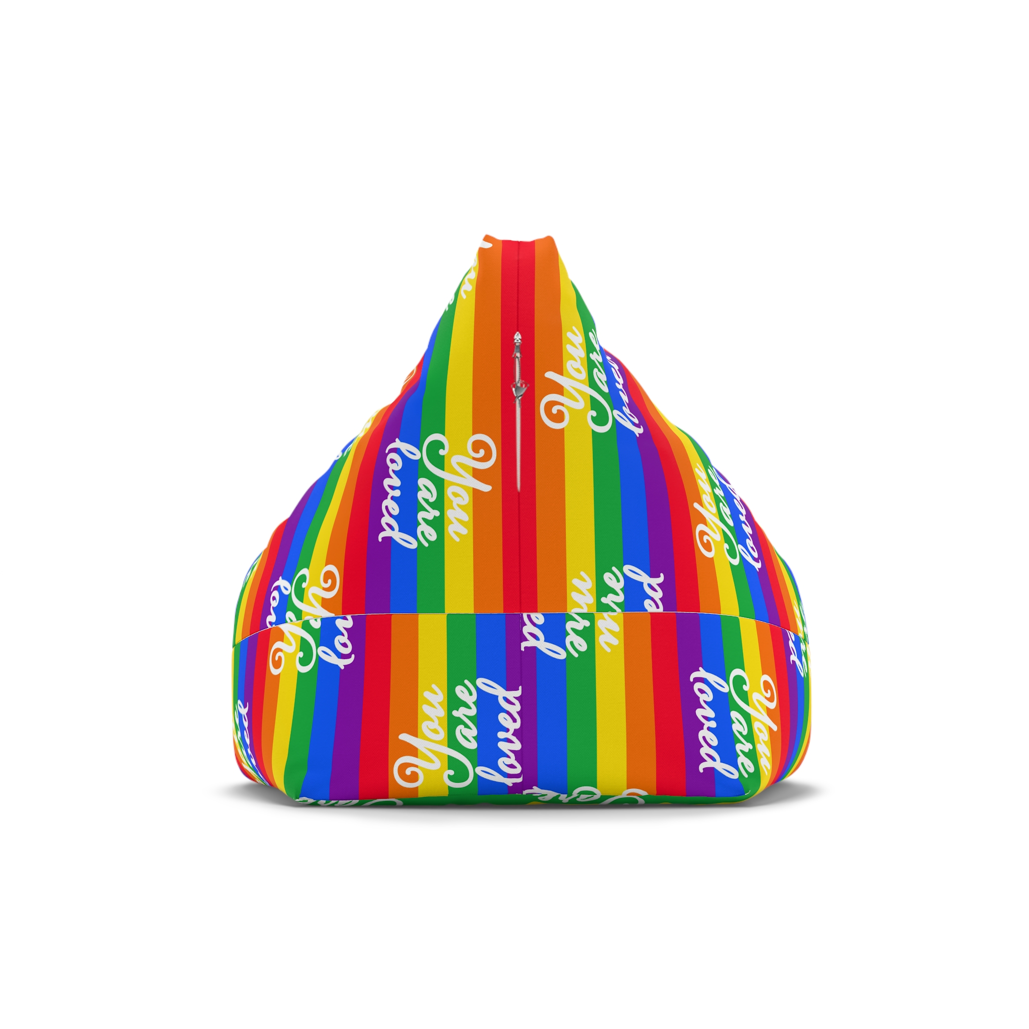 You Are Loved Words Lgbt Pride Flag Background Bean Bag Chair Cover - Image 2