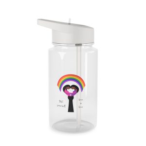 Poster Two Girls Hugging With Rainbow Tritan Water Bottle