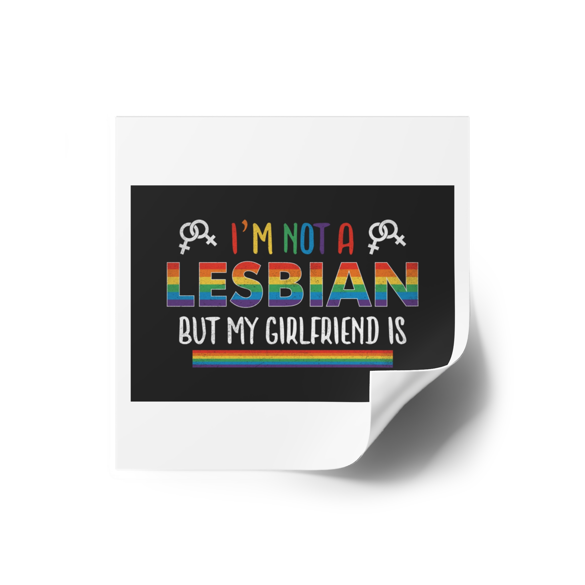 Pride Gay Rainbow Typography Vector Premium T Shirt(4) Laminate Stickers Square - Image 10