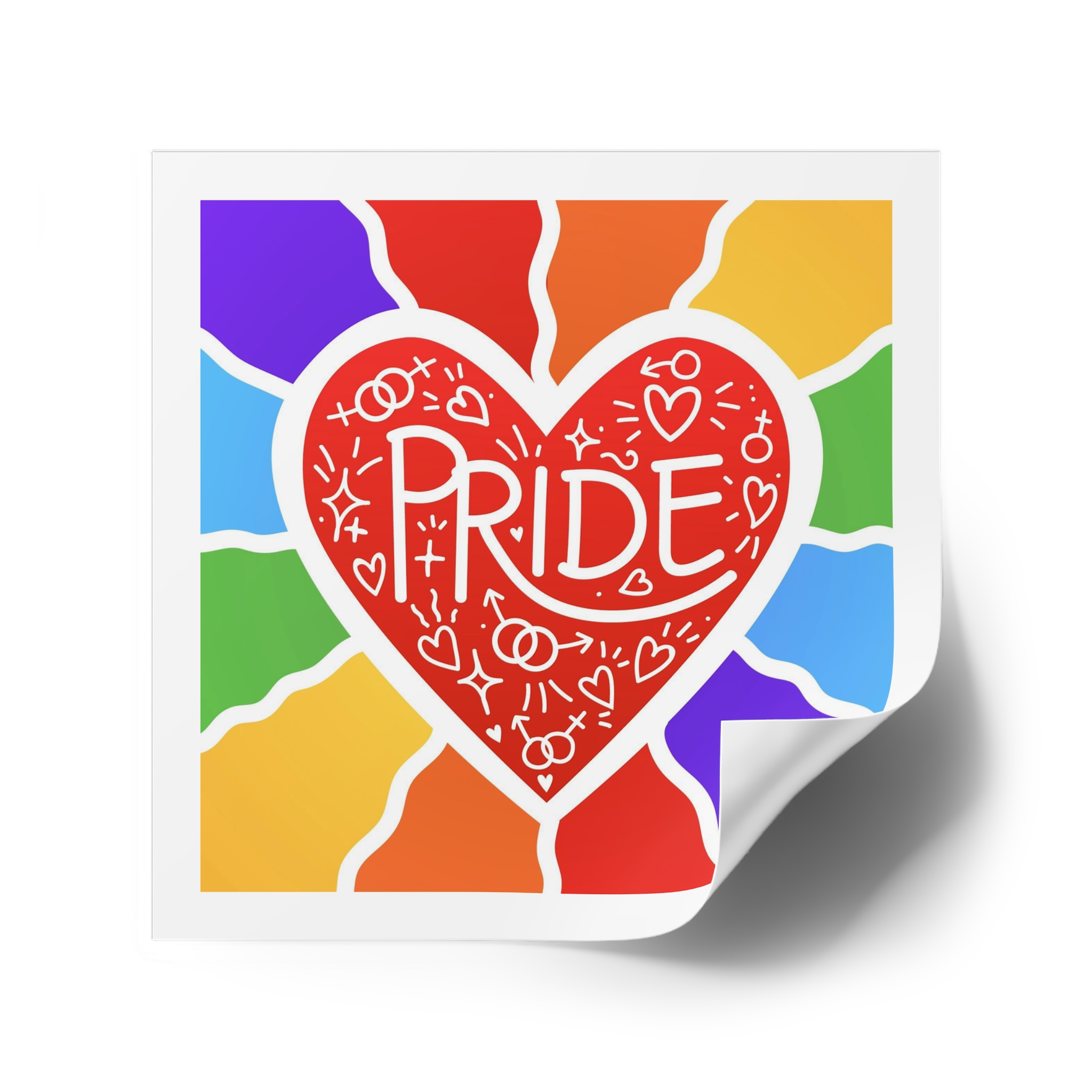 Pride Day Concept Illustration Laminate Stickers Square - Image 34