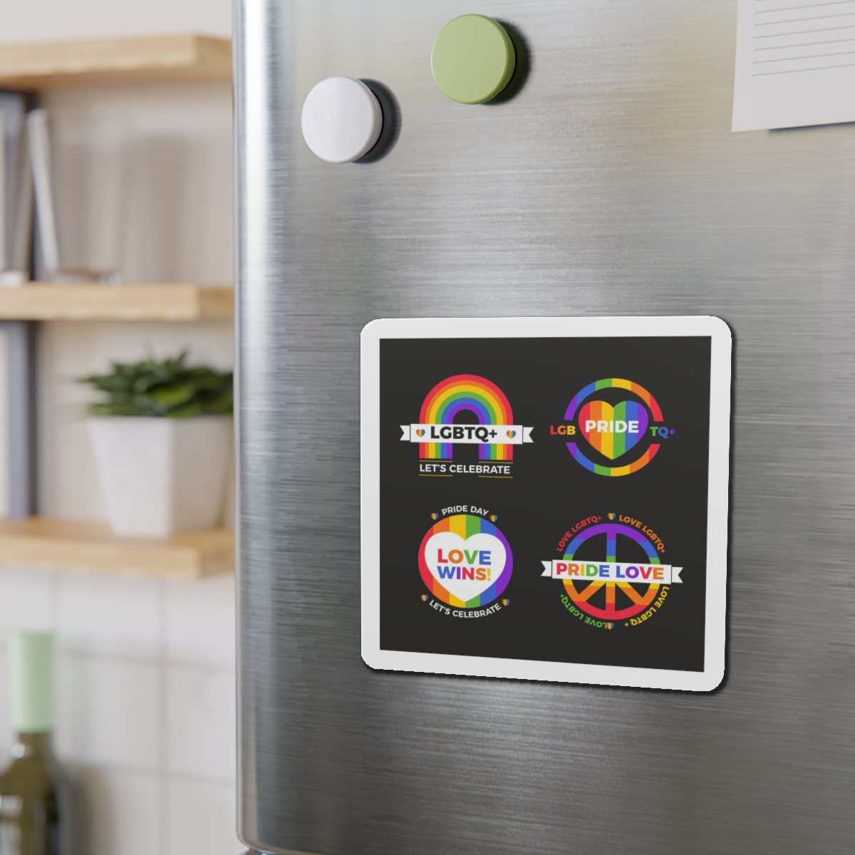 Flat Pride Day Badge Collection Die Cut Magnets - Image 12