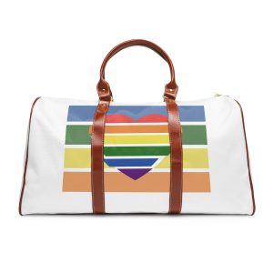 Banner With Rainbow Colors Heart Shape Lgbti Card Pride Flag Vector Illustration Waterproof Travel Bag