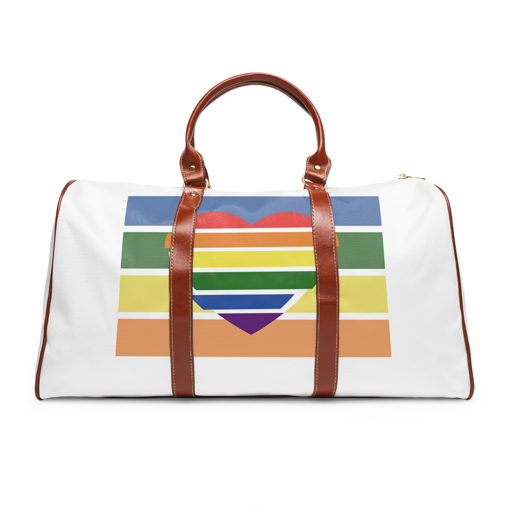 Banner With Rainbow Colors Heart Shape Lgbti Card Pride Flag Vector Illustration Waterproof Travel Bag