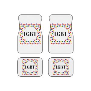 Seamless Pattern With Hearts Lgbt Colors Lgbt Pattern Car Mats Set Of 4