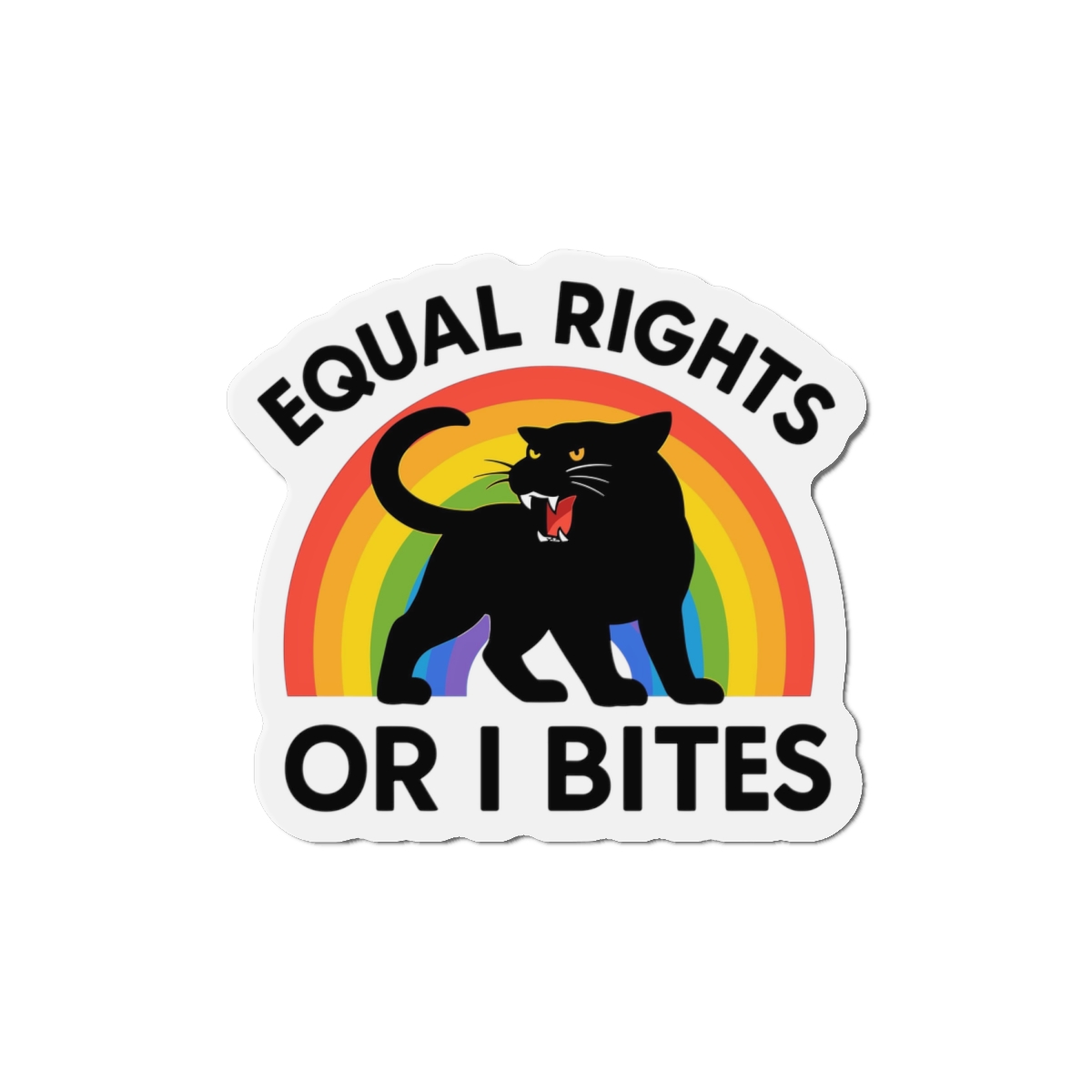 Comfort Colors Equal Rights I Bites Rainbow Cat Die Cut Magnets - Image 13