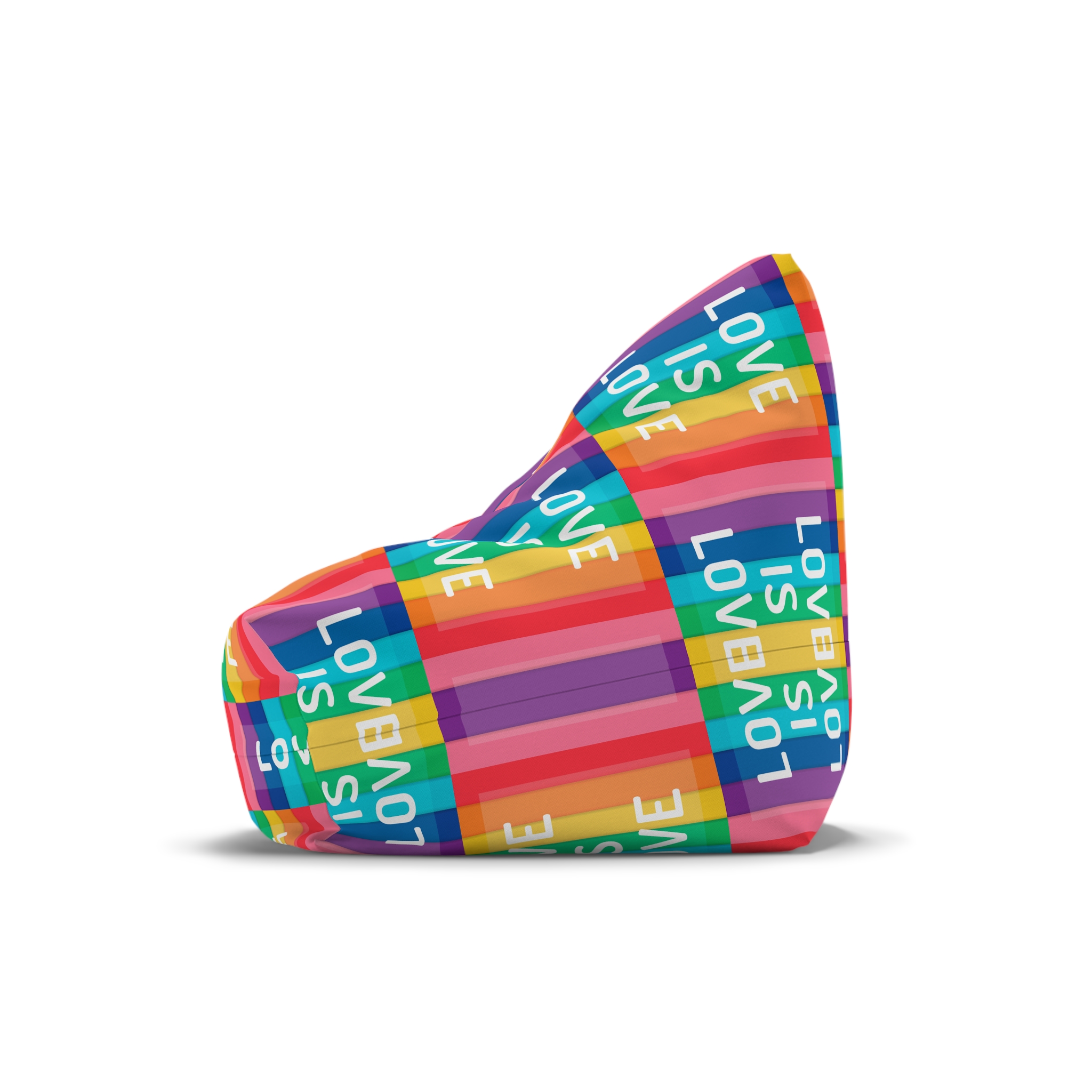 Rainbow Colored Background With Love Is Love Concept Pride Month Bean Bag Chair Cover - Image 4