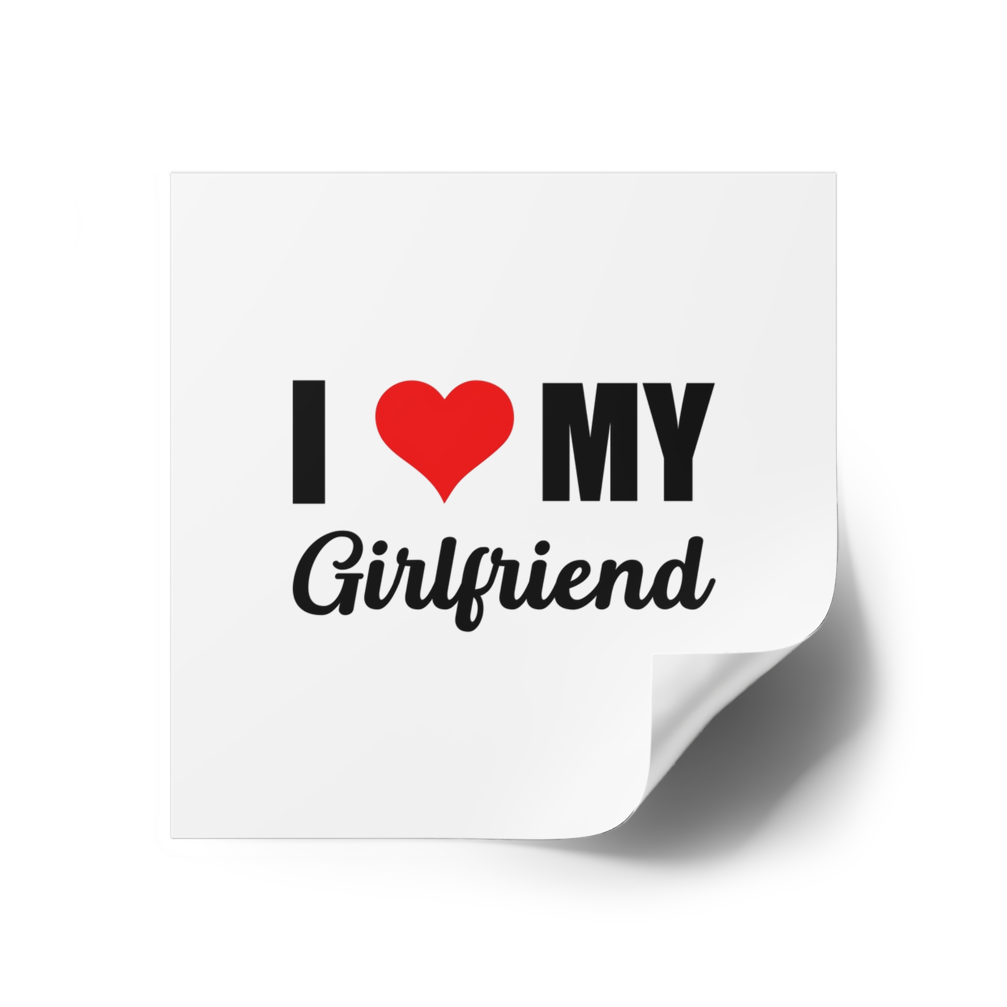 I Love My Girlfriend Valentine T Shirt Design Laminate Stickers Square - Image 18