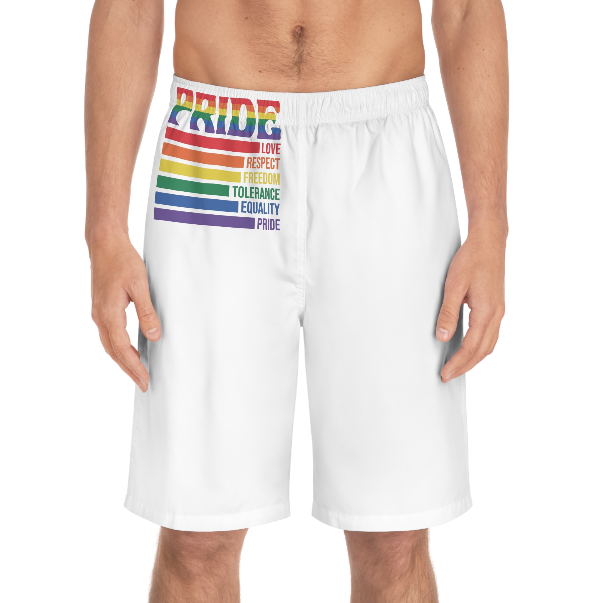 Pride Lgbtq Gay Typography Vector Tshirt Design (1) Mens Board Shorts Aop - Image 3