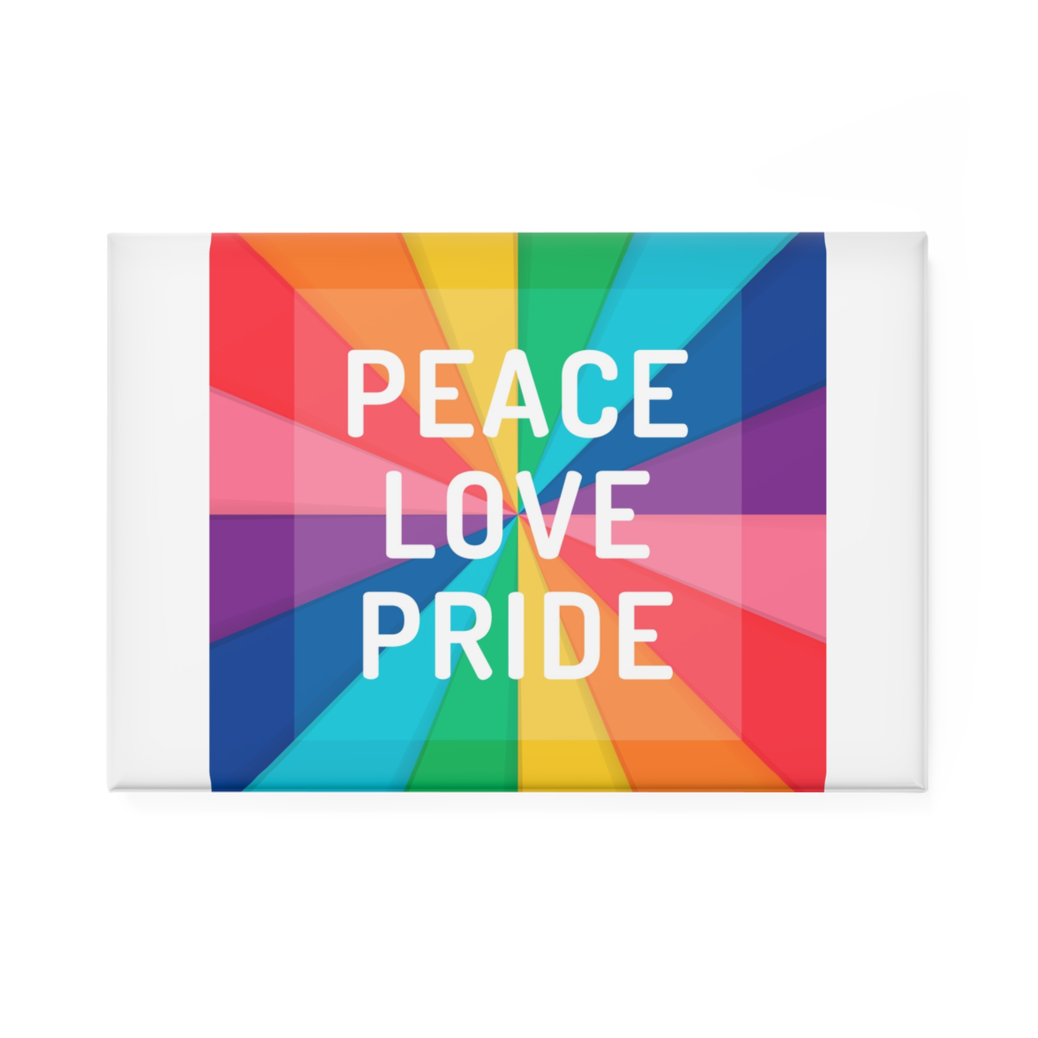 Rainbow Colored Background With Peace Love Pride Concept Pride Month Button Magnet Rectangle 1 And 10 Pcs - Image 5