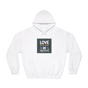 Love Will Be Silenced Premium Gay Pride Lettering Vector Design Unisex Dryblend Hooded Sweatshirt
