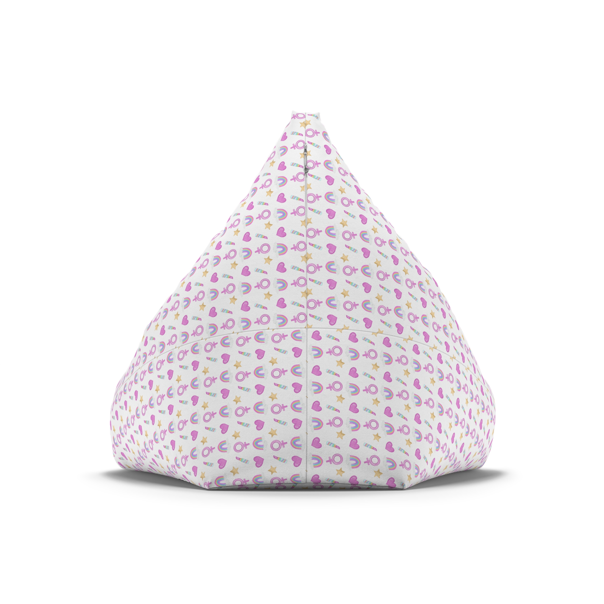 Cute Feminine Seamless Pattern With Rainbows Hearts Venus Symbols Bean Bag Chair Cover - Image 6