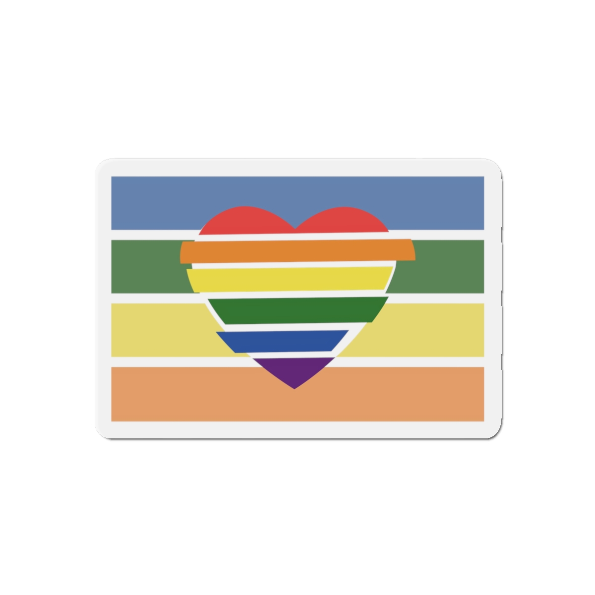 Banner With Rainbow Colors Heart Shape Lgbti Card Pride Flag Vector Illustration Die Cut Magnets - Image 4