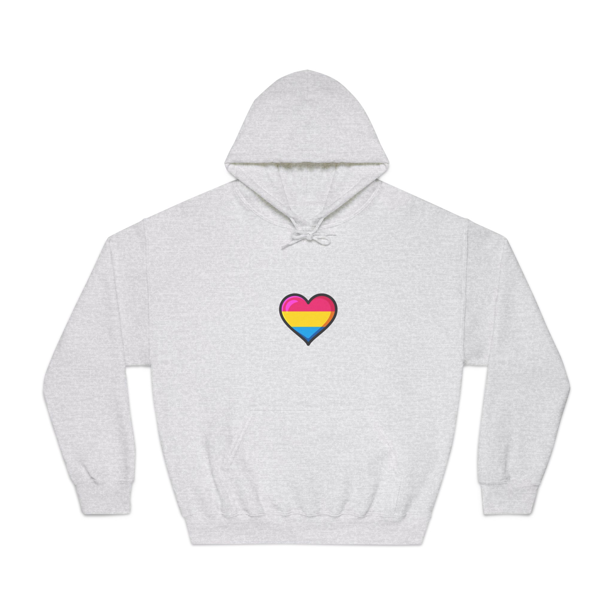 Pansexual Pride Flag Heart Shape Vector Illustration Unisex Dryblend Hooded Sweatshirt - Image 5