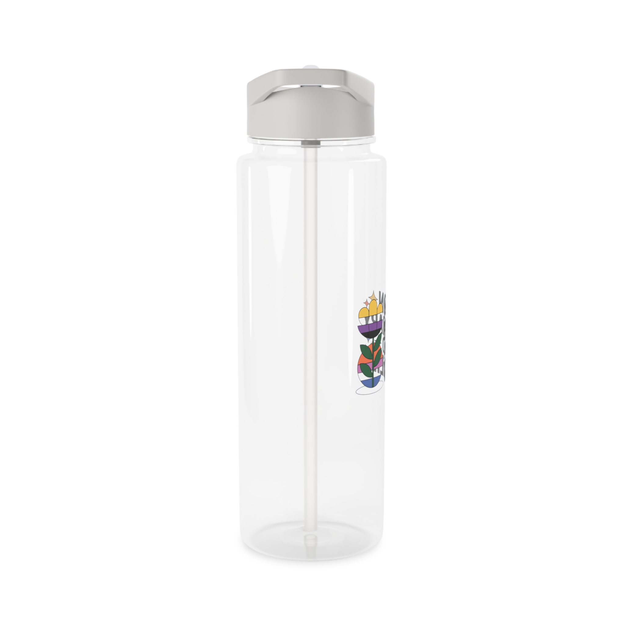 Non Binary Valid T Shirt Design Isolated White Background Tritan Water Bottle - Image 8