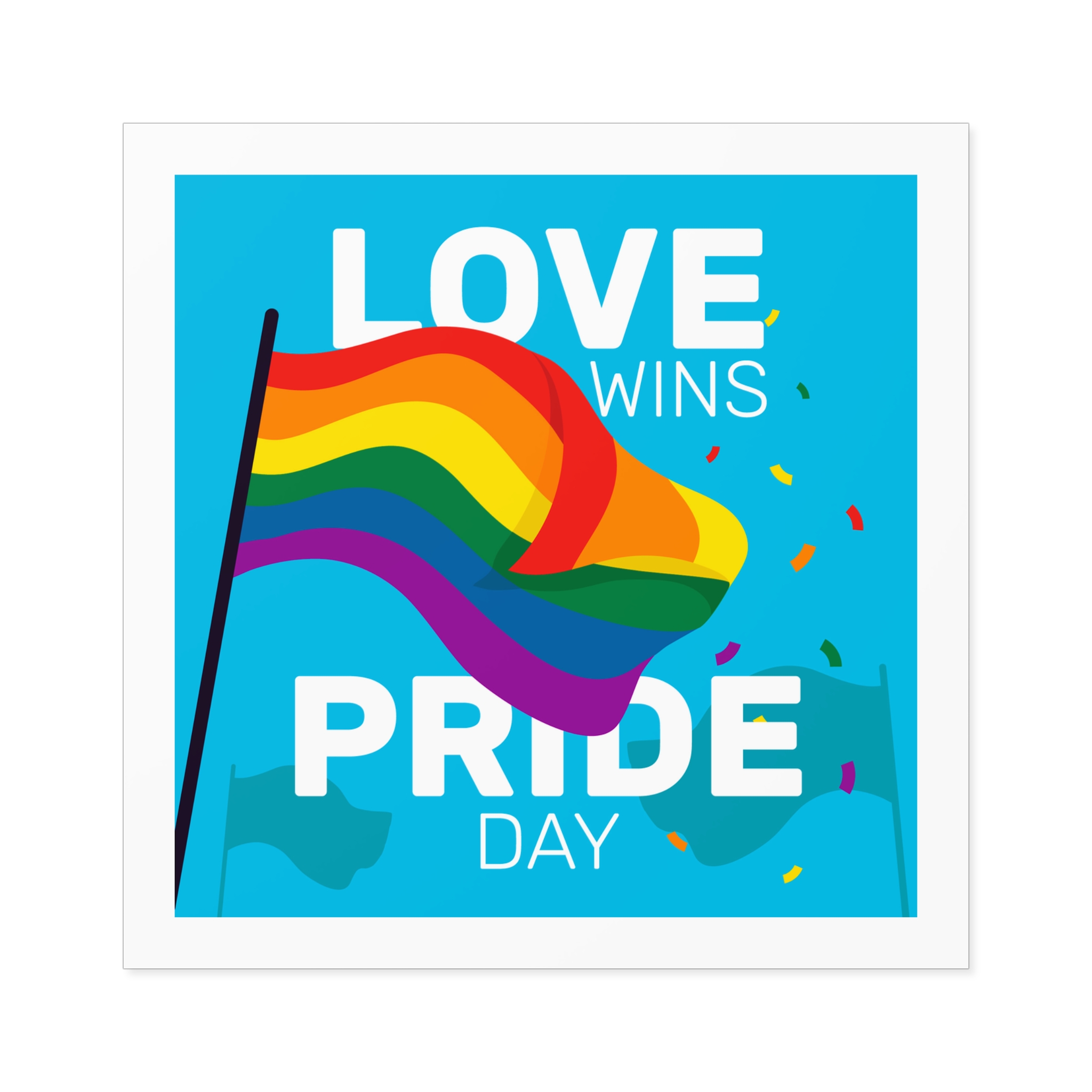 Pride Day Event With Rainbow Flag Laminate Stickers Square - Image 33