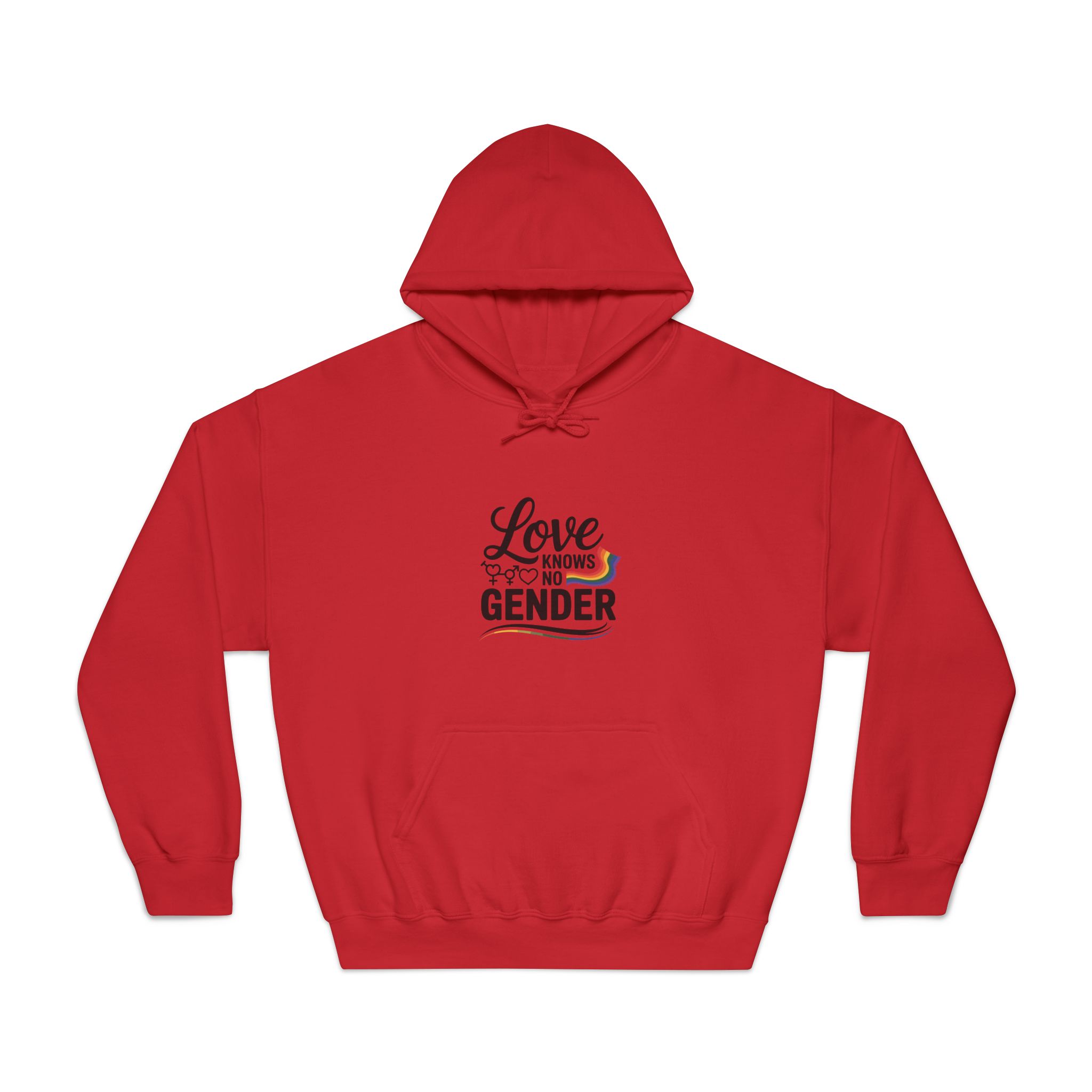 Love Knows No Gender T Shirt Design Isolated White Background Unisex Dryblend Hooded Sweatshirt - Image 33