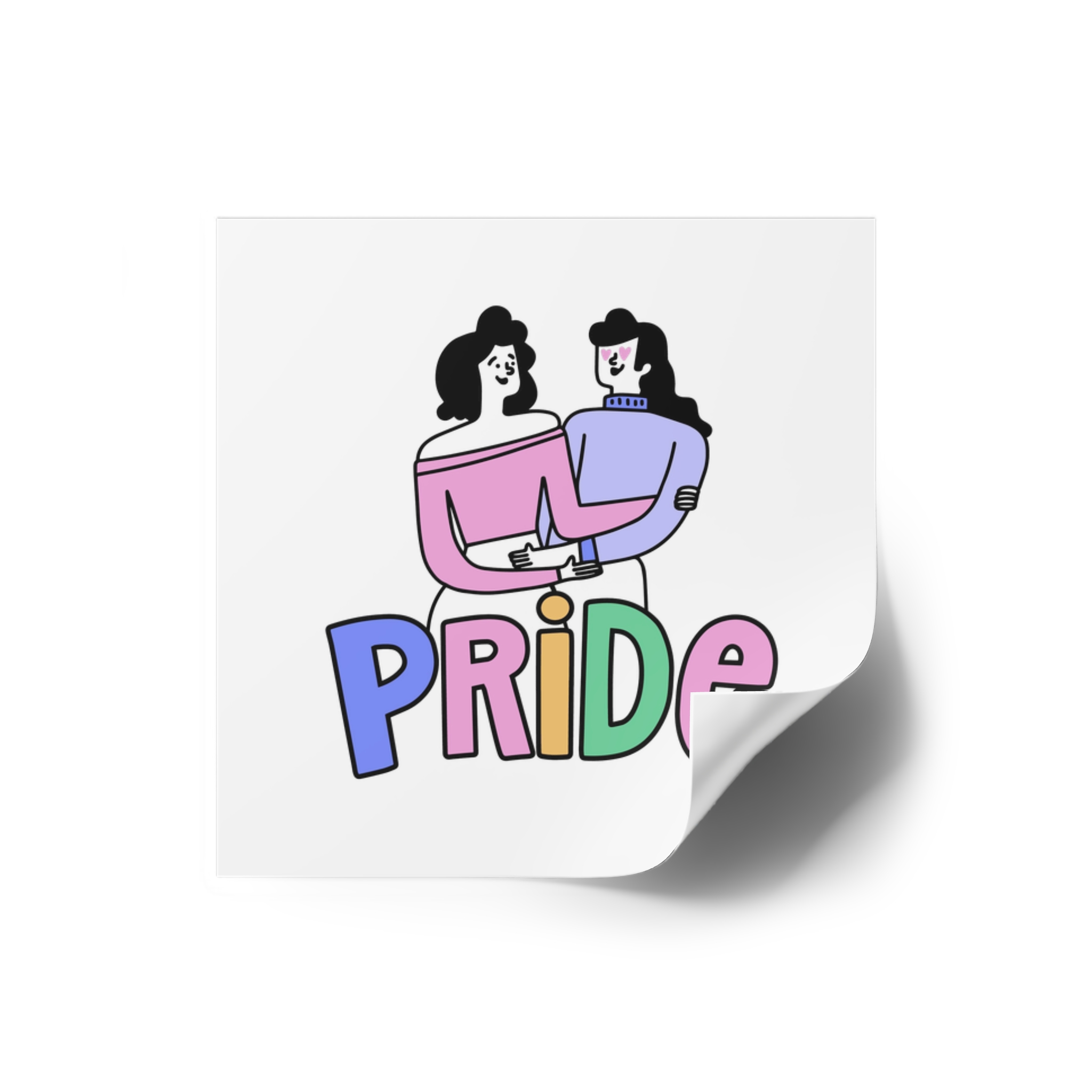 Pride Day Lettering Laminate Stickers Square - Image 14