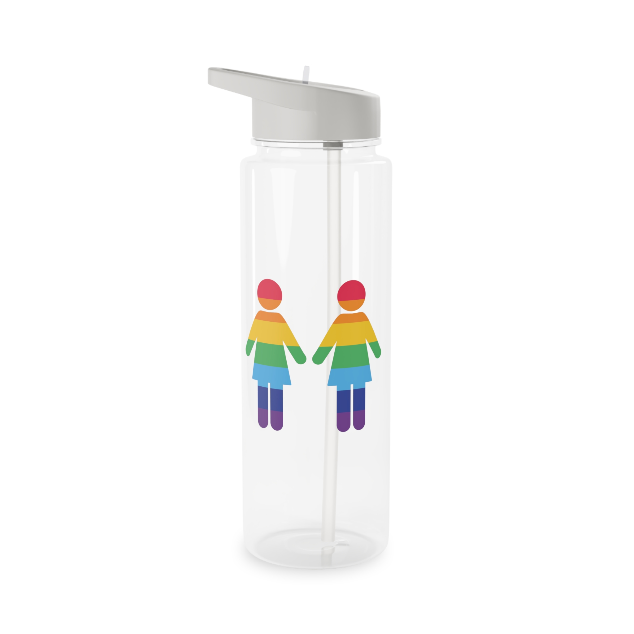 Lgbt Pride Two Lesbians Vector Icon Rainbow Colors Vector Illustration Tritan Water Bottle - Image 5