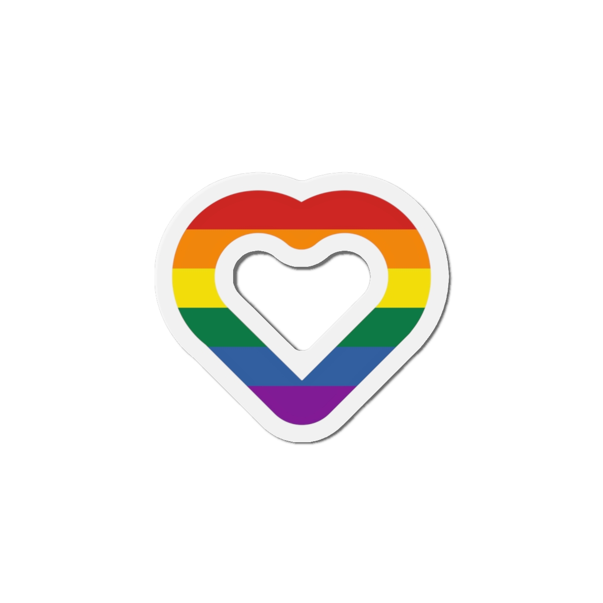 Pride Flag Heart Shape Icon Isolated White Background Lgbt Love Modern Sign Vector Illustration Die Cut Magnets - Image 10