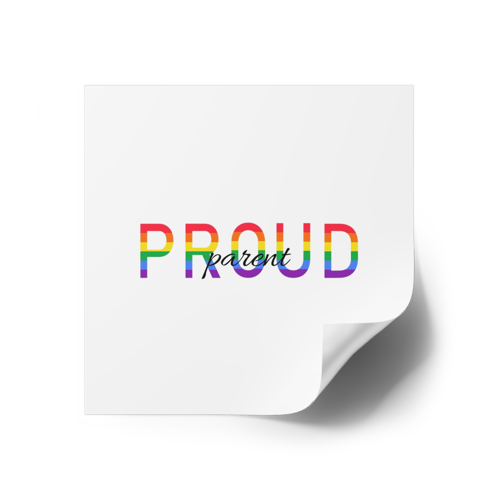Proud Parent Letering Rainbow Colors Lgbt Flag Lgbt Parents Community Support Laminate Stickers Square - Image 26