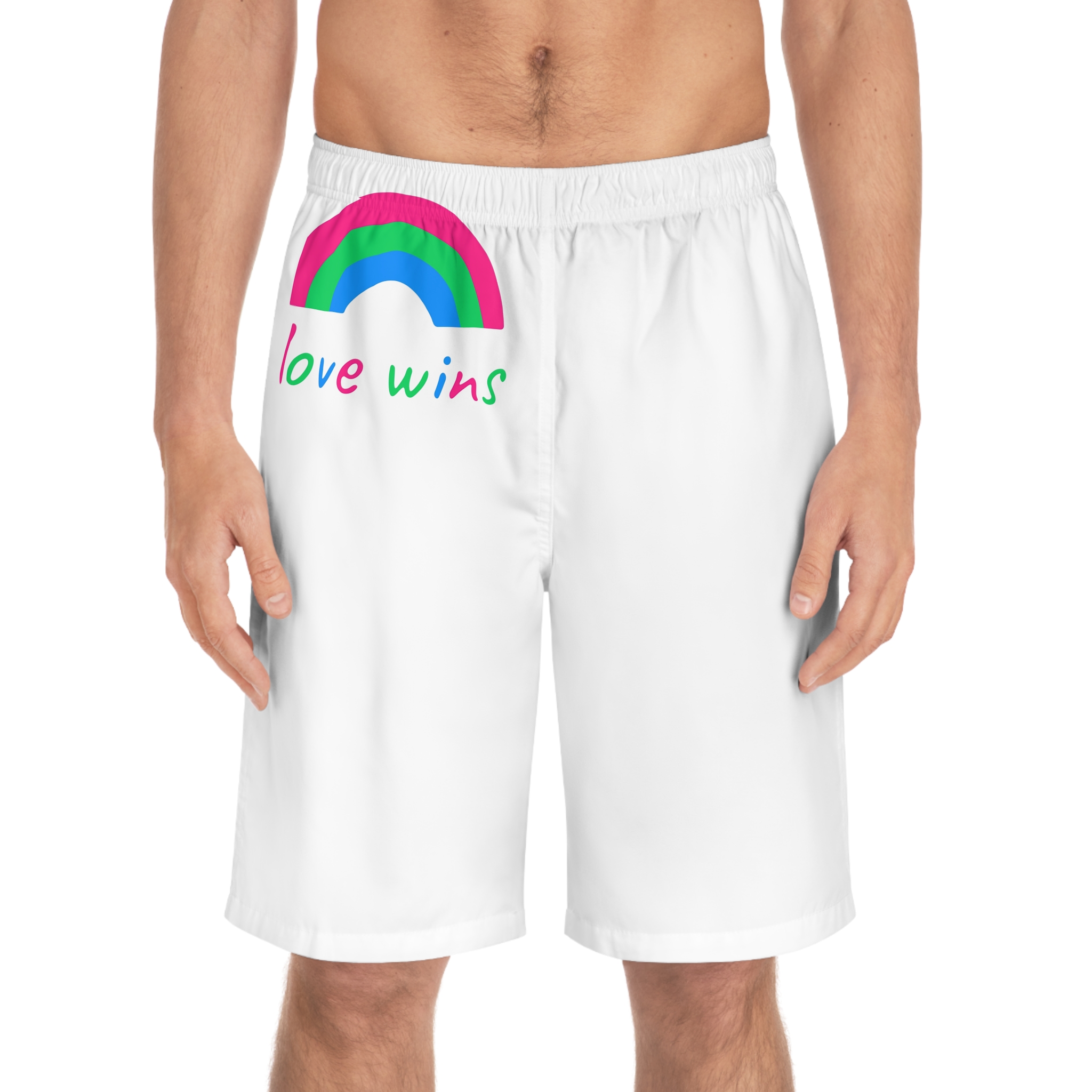 Colorful Rainbow Shape Polysexual Pride Flag Happy Pride Day Lgbtqia Community Pride Month Vector Hand Drawn Doodle Posters Stickers Logo Cards Mens Board Shorts Aop - Image 3