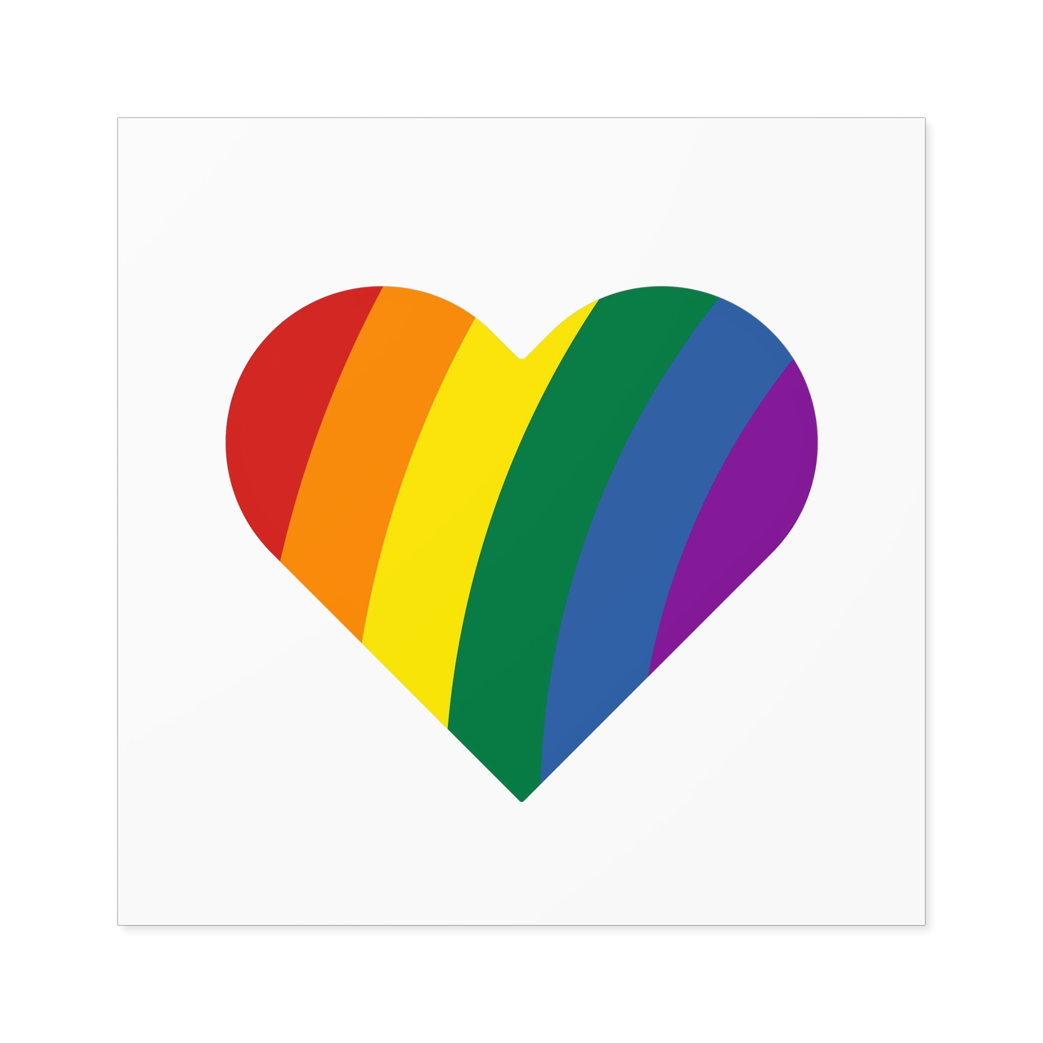 Minimalist Pride Heart Filled With Rainbow Colors Laminate Stickers Square - Image 57