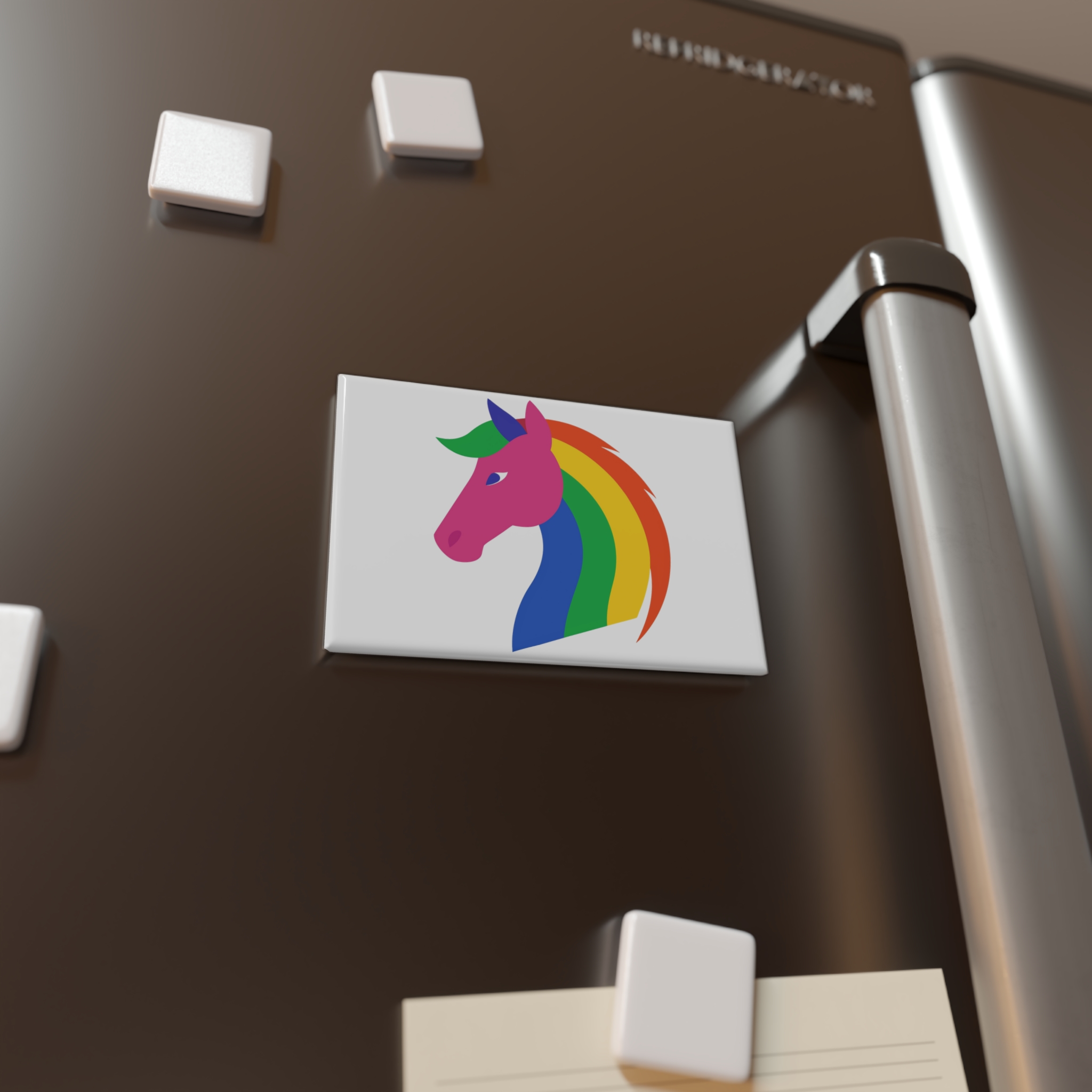 Rainbow Unicorn Head Flat Style Button Magnet Rectangle 1 And 10 Pcs - Image 8