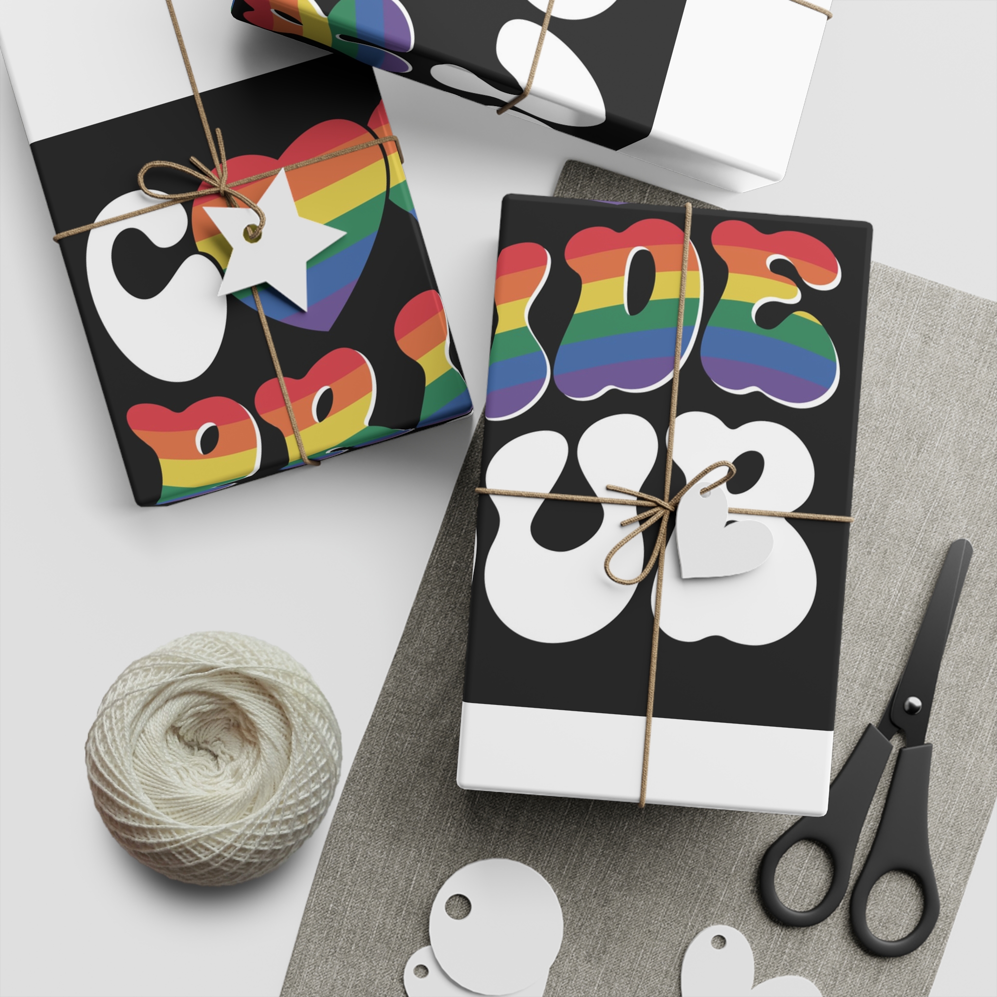 Rainbow Club Logo With Word Rainbow Top Gift Wrapping Paper Sheets 1pc - Image 2