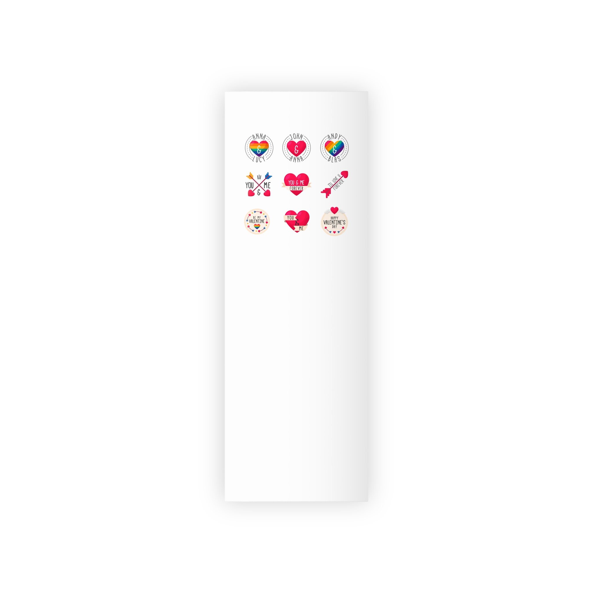 Lgbt Valentine S Day Label Collection Gift Wrapping Paper Rolls 1pc - Image 5