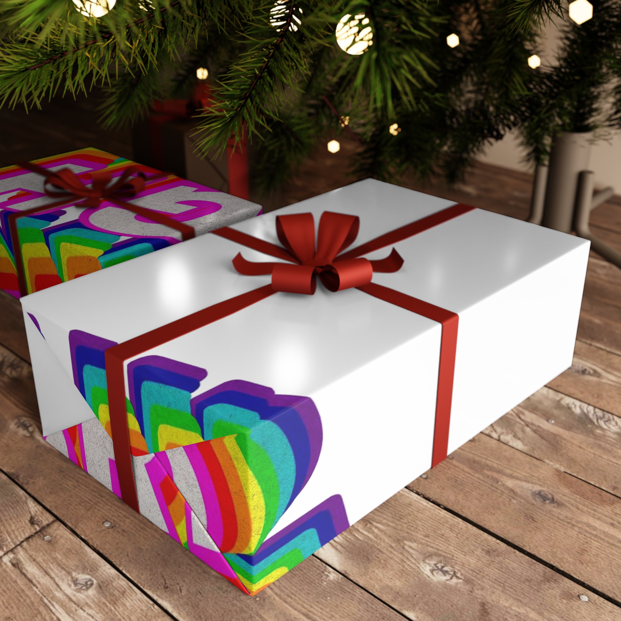 Rainbow Word Shine Bright Typography Design Element Gift Wrapping Paper Sheets 1pc - Image 6