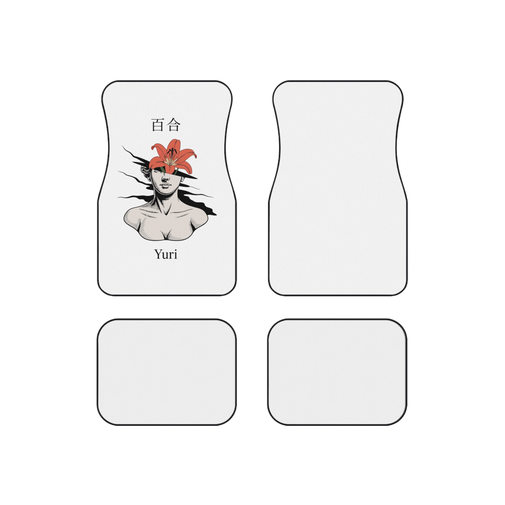 Yuri Lily Bloom Classical Sculpture Car Mats Set Of 4