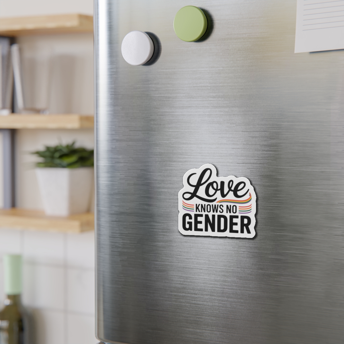 Love Knows No Gender T Shirt Design Isolated White Background 2 Die Cut Magnets - Image 6