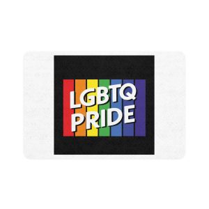 Rainbow Colored Sign That Says Rainbow Pride Pride Pet Food Mat 12x18