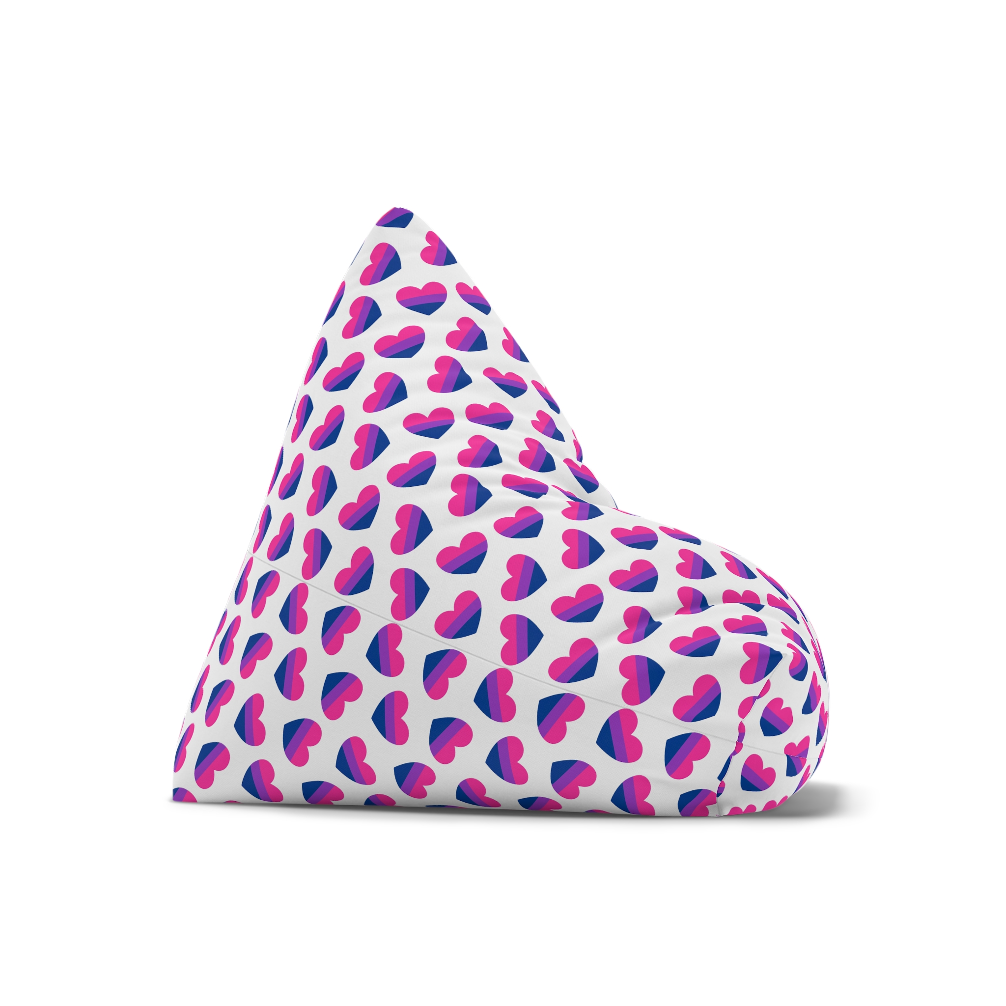 Vector Seamless Pattern Bisexual Flag Heart Bean Bag Chair Cover - Image 7