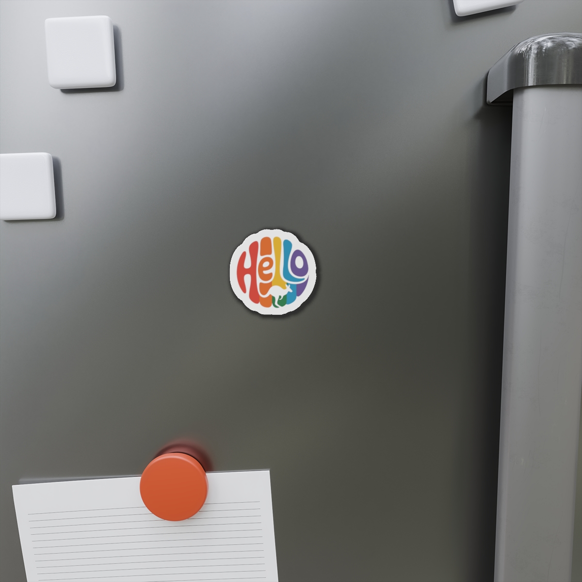 Hello Multicolor Logo Die Cut Magnets - Image 5