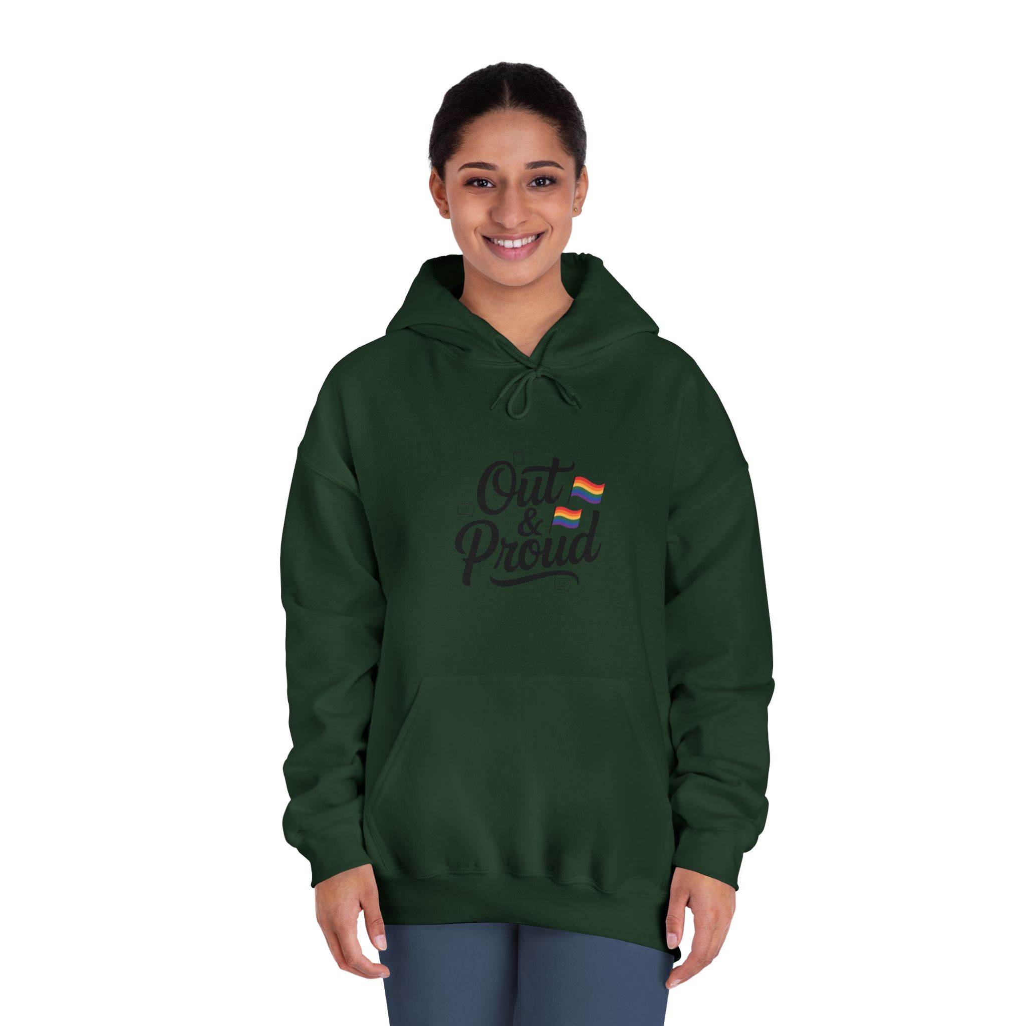 Out Proud T Shirt Design Isolated White Background(1) Unisex Dryblend Hooded Sweatshirt - Image 24