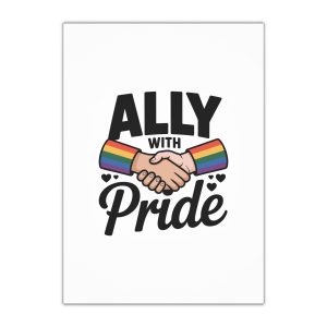 Ally With Pride T Shirt Design Isolated White Background Gift Wrapping Paper Sheets 1pc