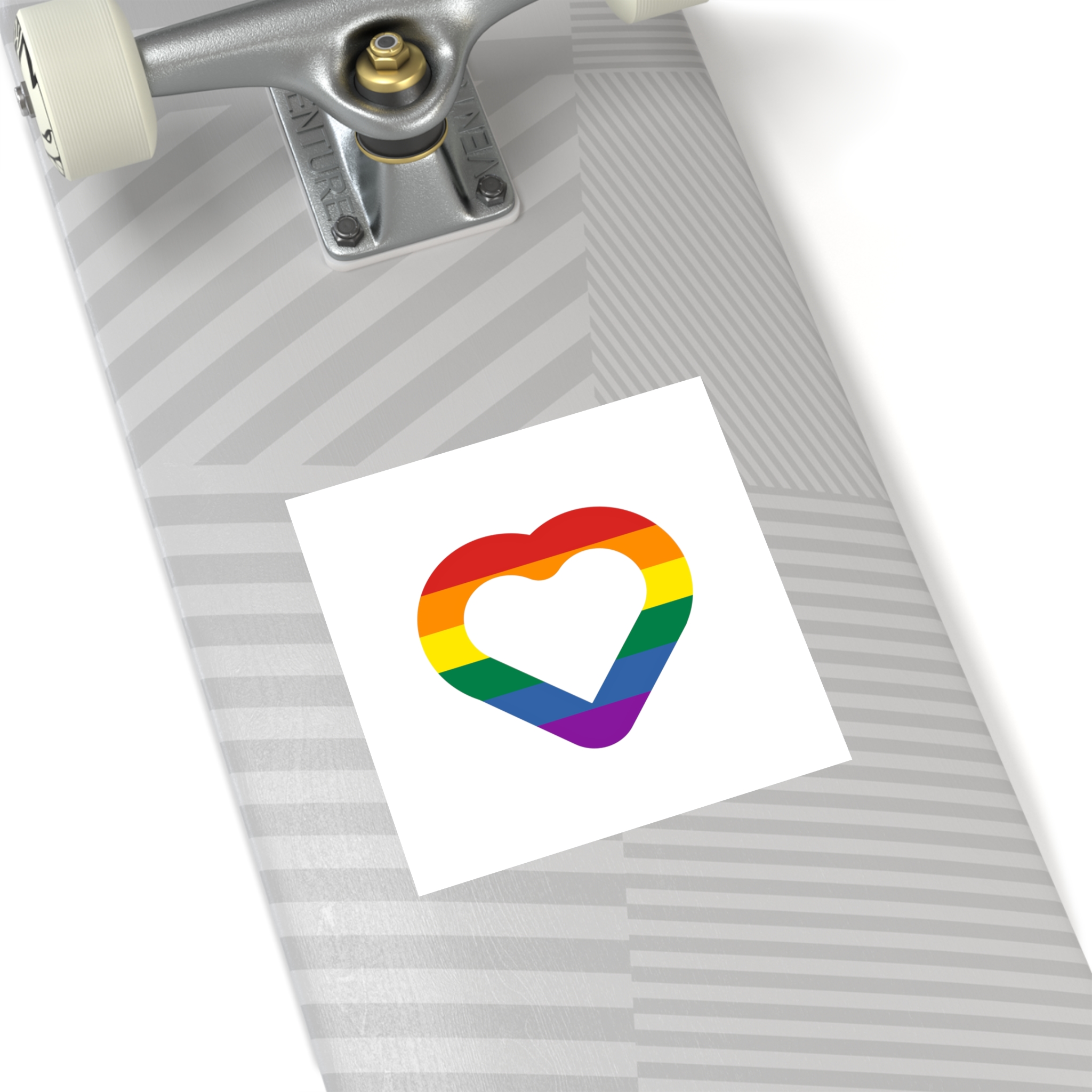 Pride Flag Heart Shape Icon Isolated White Background Lgbt Love Modern Sign Vector Illustration Laminate Stickers Square - Image 36