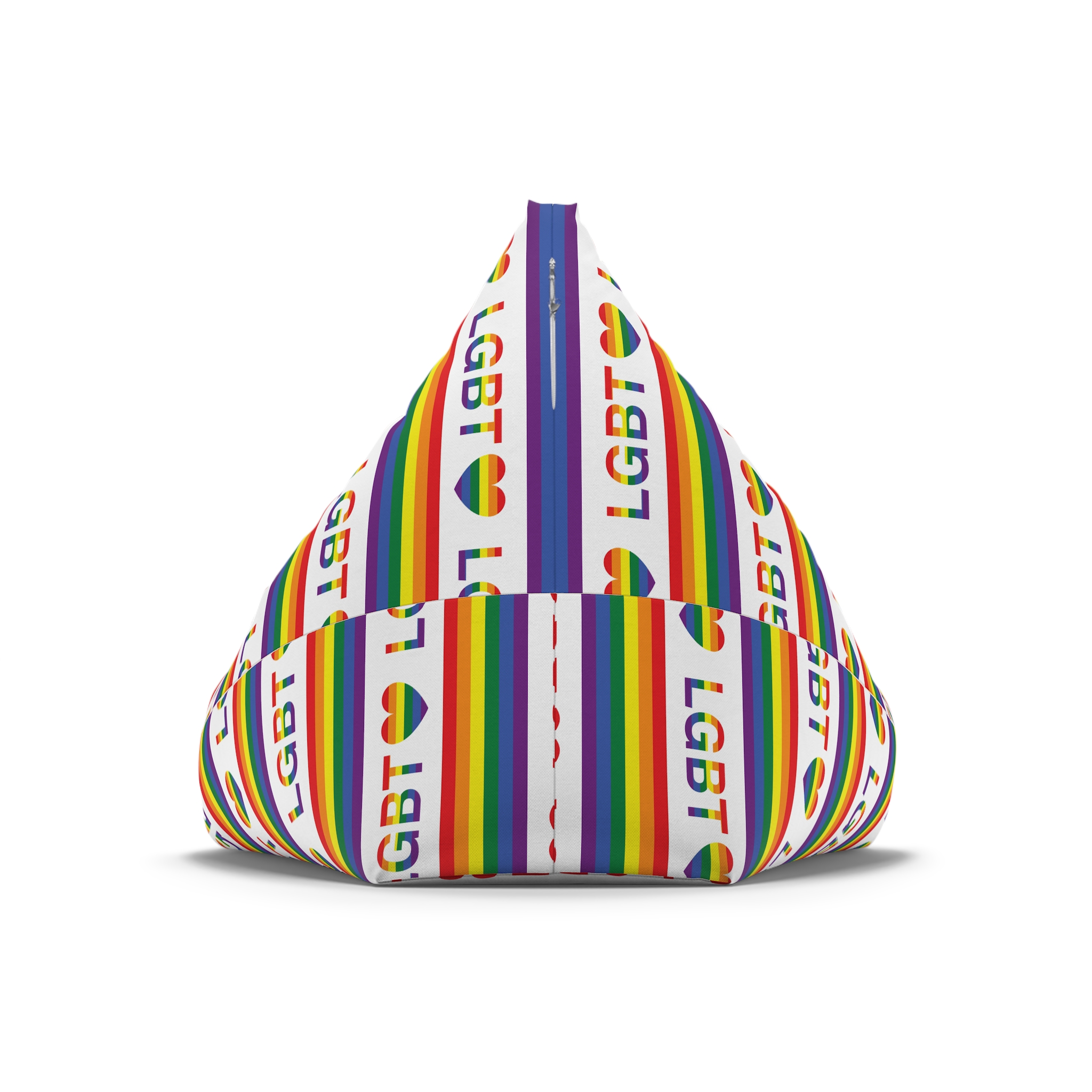 Lgbt Word Text Letter With Heart Rainbow Color Flag Isolated White Background Vector Illustration Bean Bag Chair Cover - Image 6