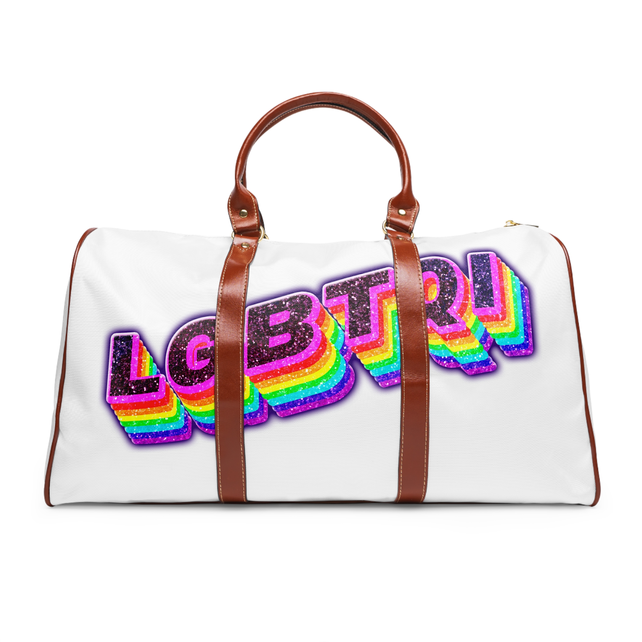 Lgbtqi 3d Word Glitch Png Waterproof Travel Bag
