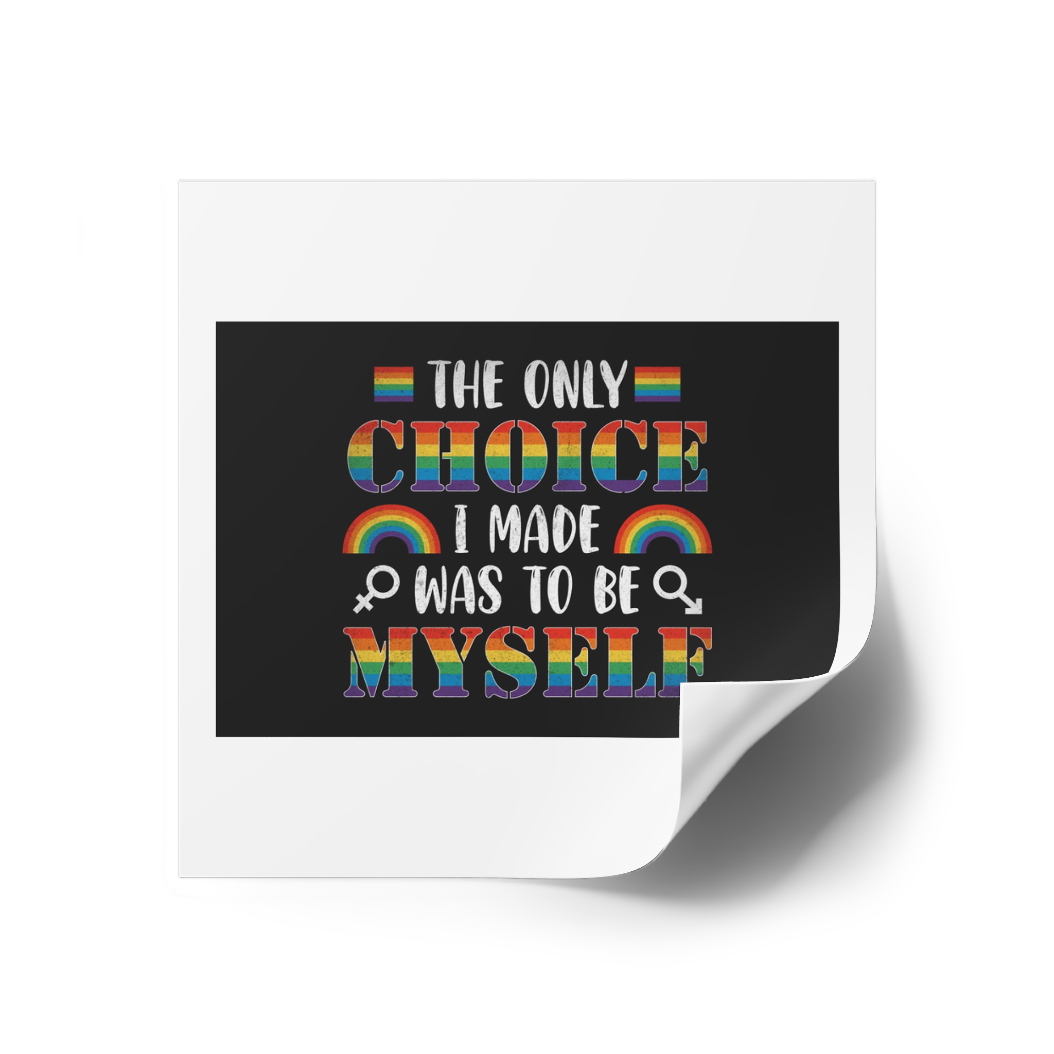 Pride Gay Rainbow Typography Vector Premium T Shirt(1) Laminate Stickers Square - Image 70