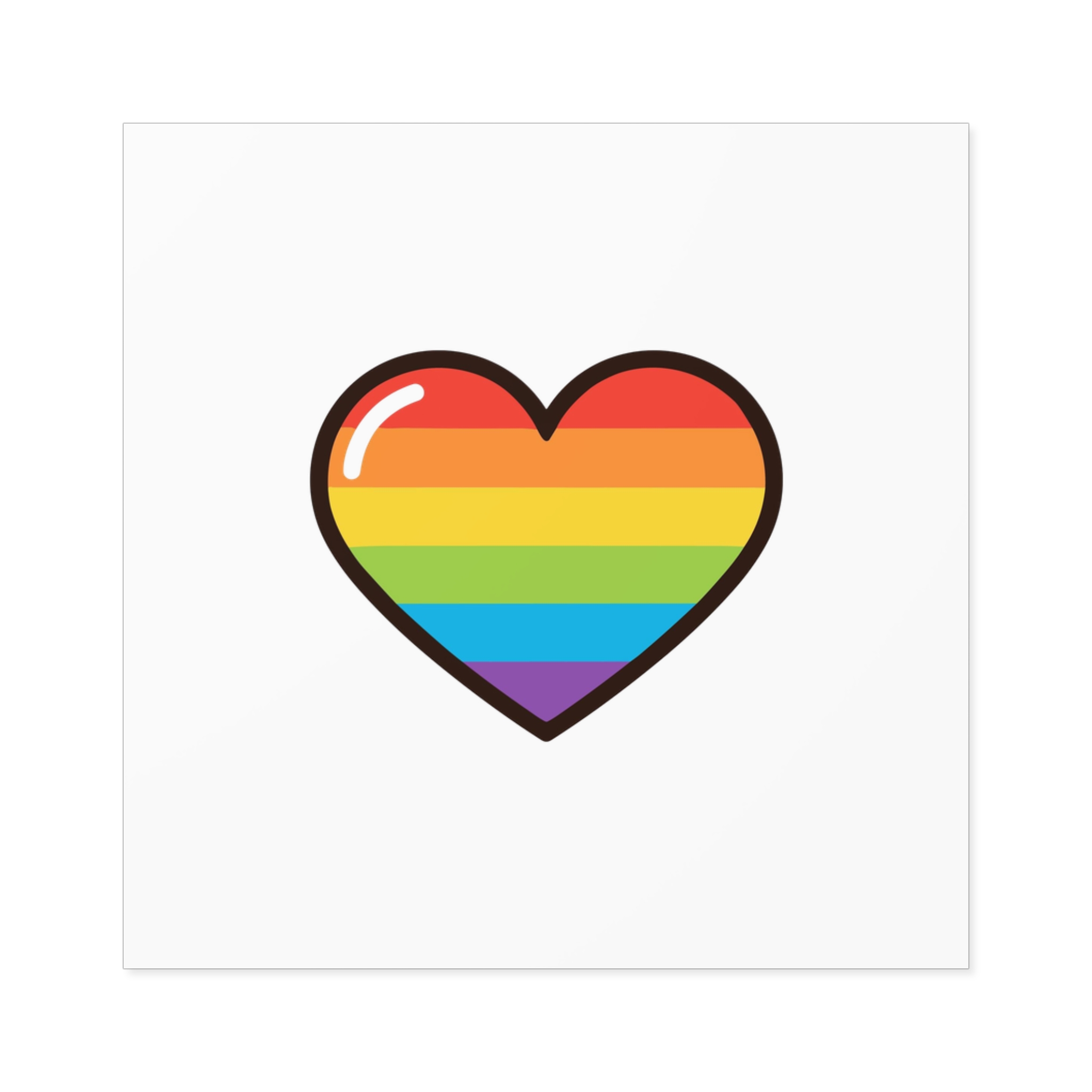 Lgbtq Pride Rainbow Heart Icon1 Laminate Stickers Square - Image 17