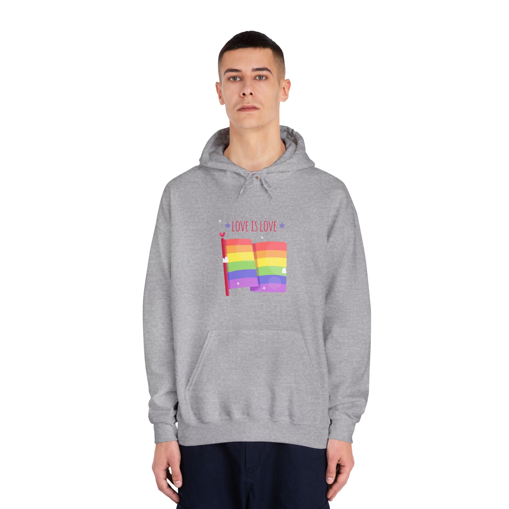 Pride Day Flag With Love Unisex Dryblend Hooded Sweatshirt - Image 15
